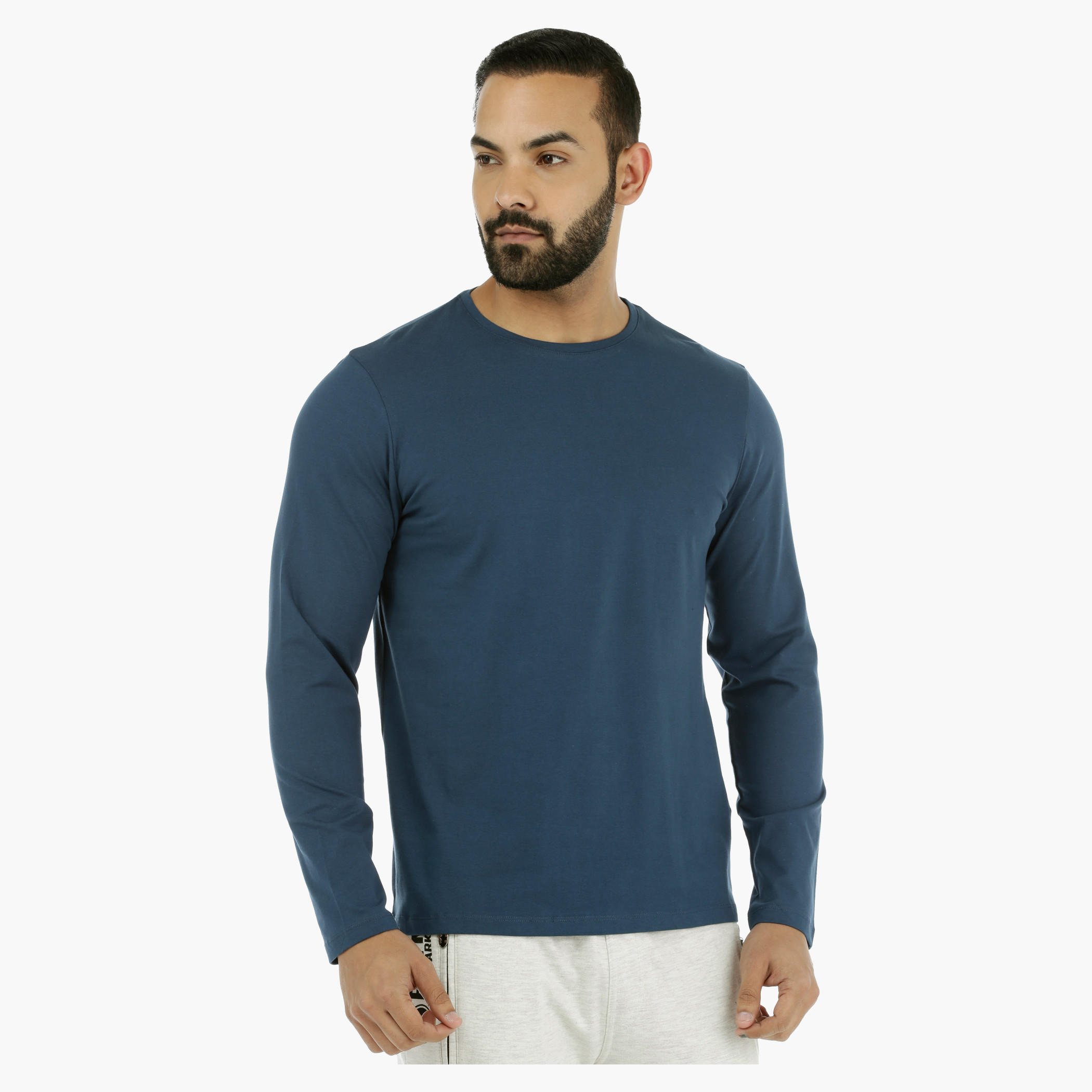 Crew Neck T-Shirt with Long Sleeves-men-clothing-tshirtsandpolos-tshirts-image-1