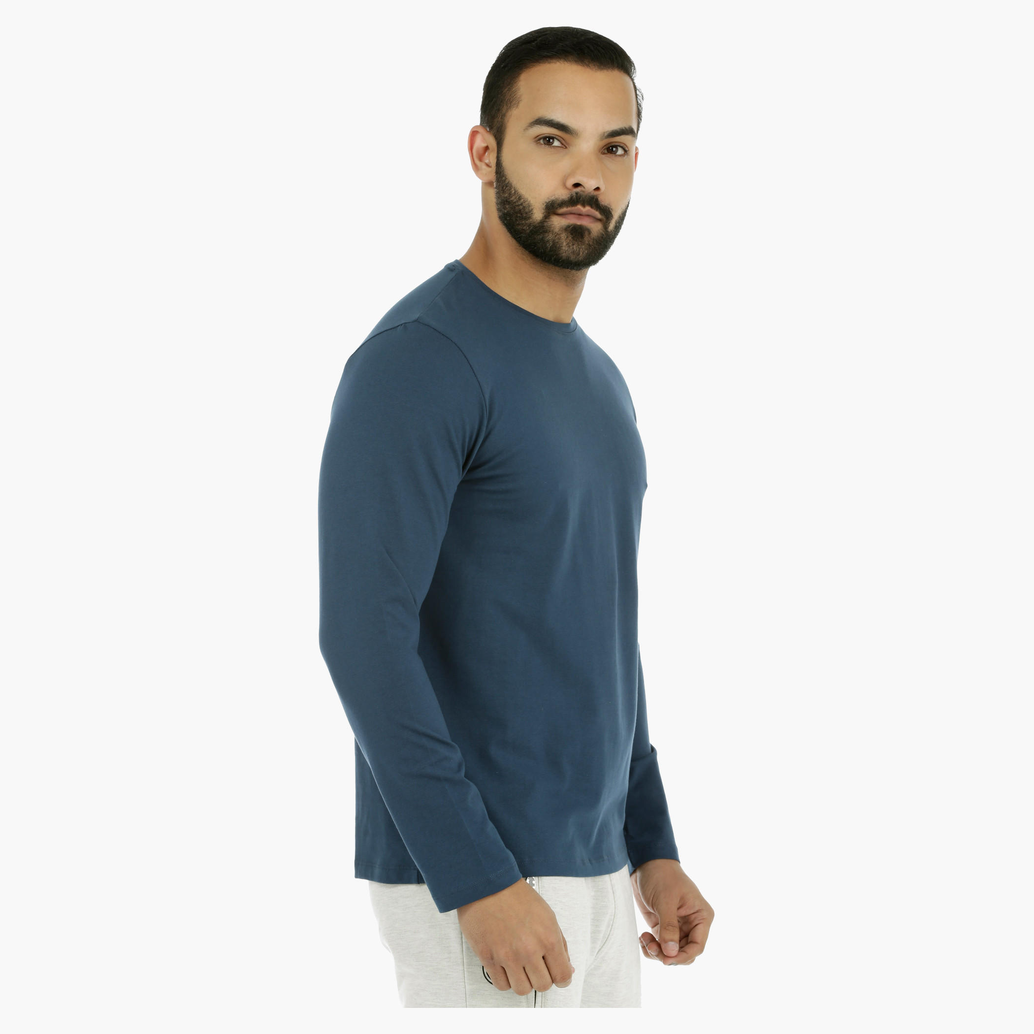 Crew Neck T-Shirt with Long Sleeves-men-clothing-tshirtsandpolos-tshirts-image-3