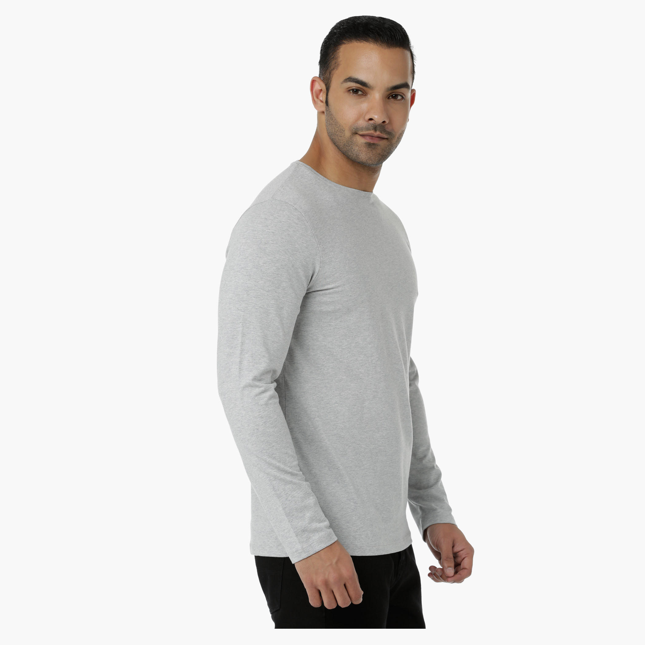Basic T-Shirt with Crew Neck and Long Sleeves in Regular Fit-men-clothing-tshirtsandpolos-tshirts-image-3