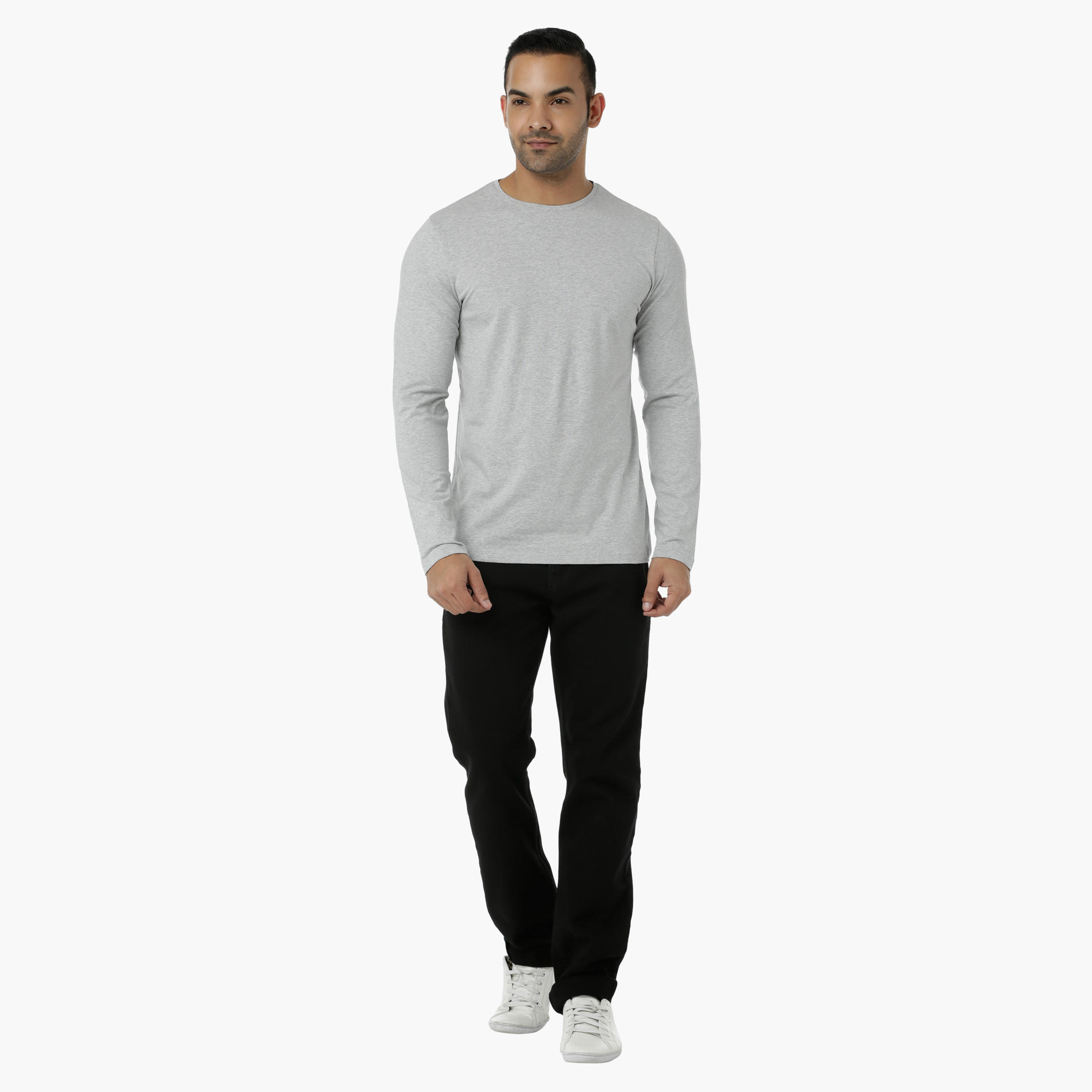 Basic T-Shirt with Crew Neck and Long Sleeves in Regular Fit-men-clothing-tshirtsandpolos-tshirts-image-5
