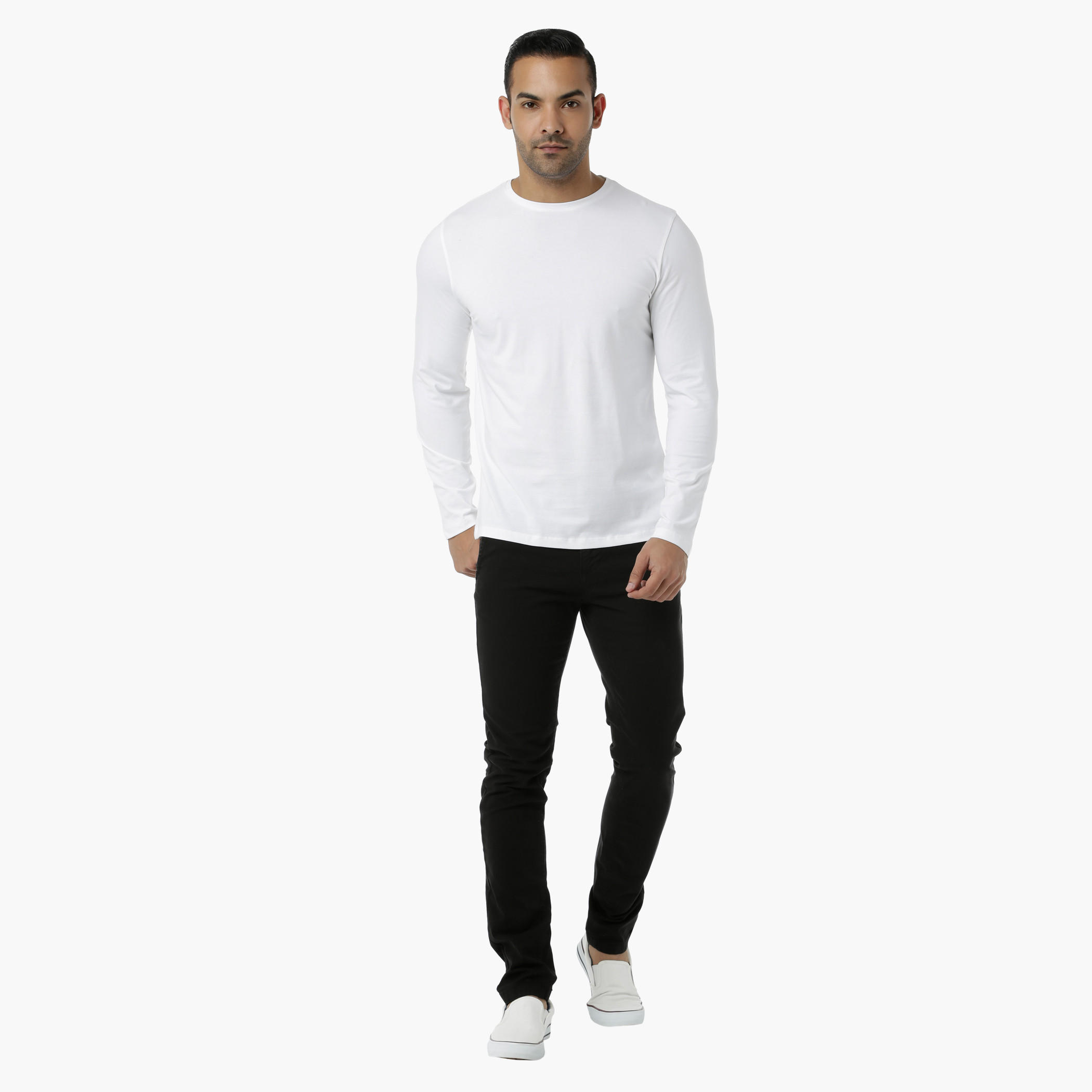 Basic T-Shirt with Crew Neck and Long Sleeves in Regular Fit-men-clothing-tshirtsandpolos-tshirts-image-10