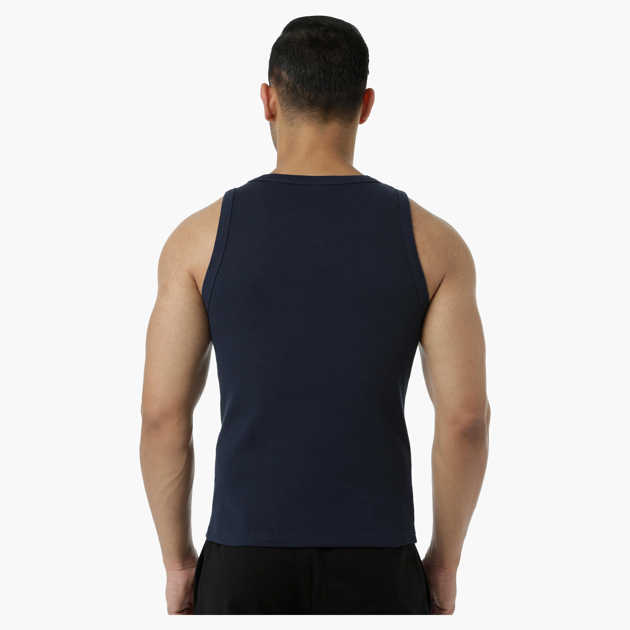 Cotton Rib Vest with Round Neck in Regular Fit-men-clothing-tshirtsandpolos-vests-image-2