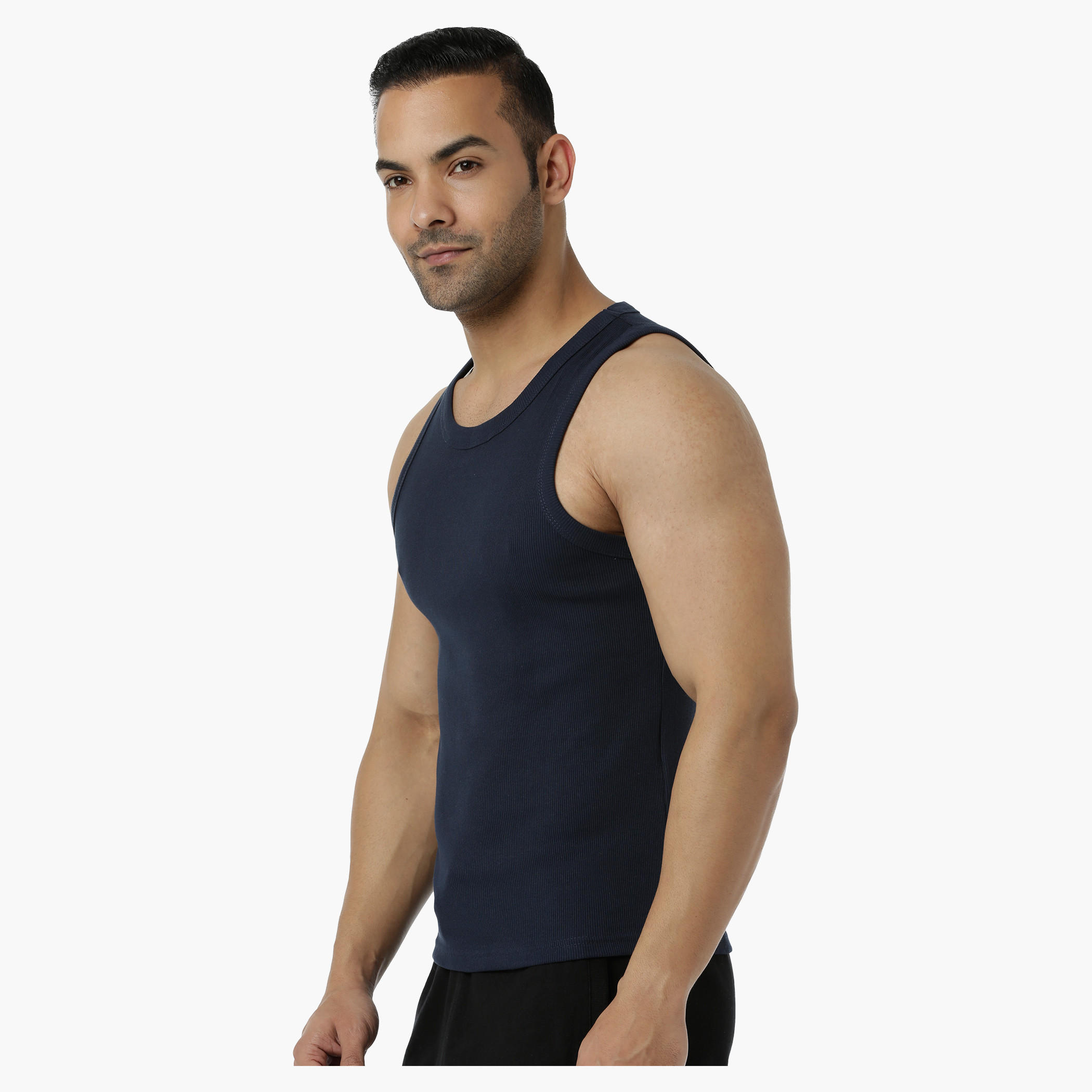 Cotton Rib Vest with Round Neck in Regular Fit-men-clothing-tshirtsandpolos-vests-image-3