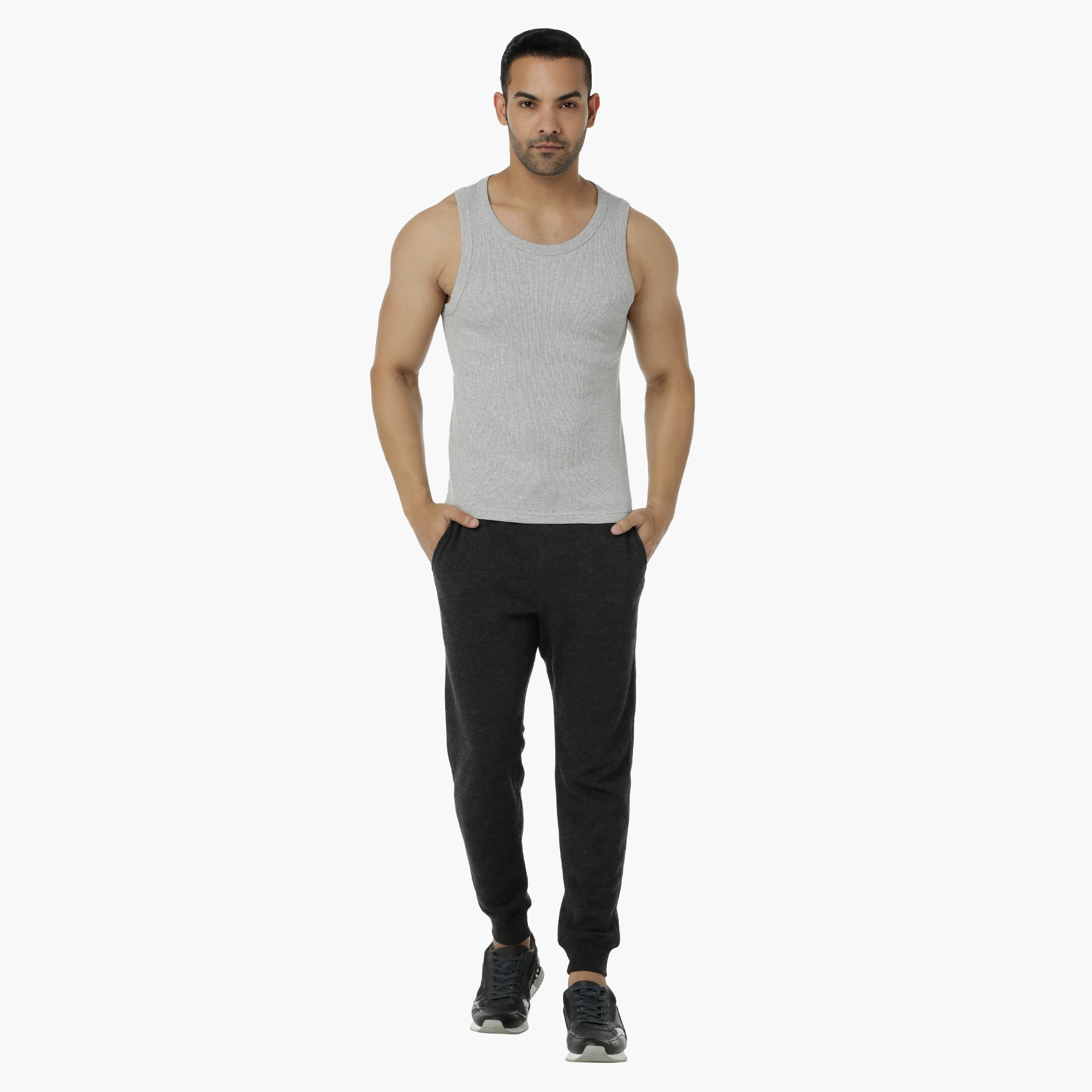 Ribbed Cotton Vest with Round Neck in Regular Fit-men-clothing-tshirtsandpolos-vests-image-5