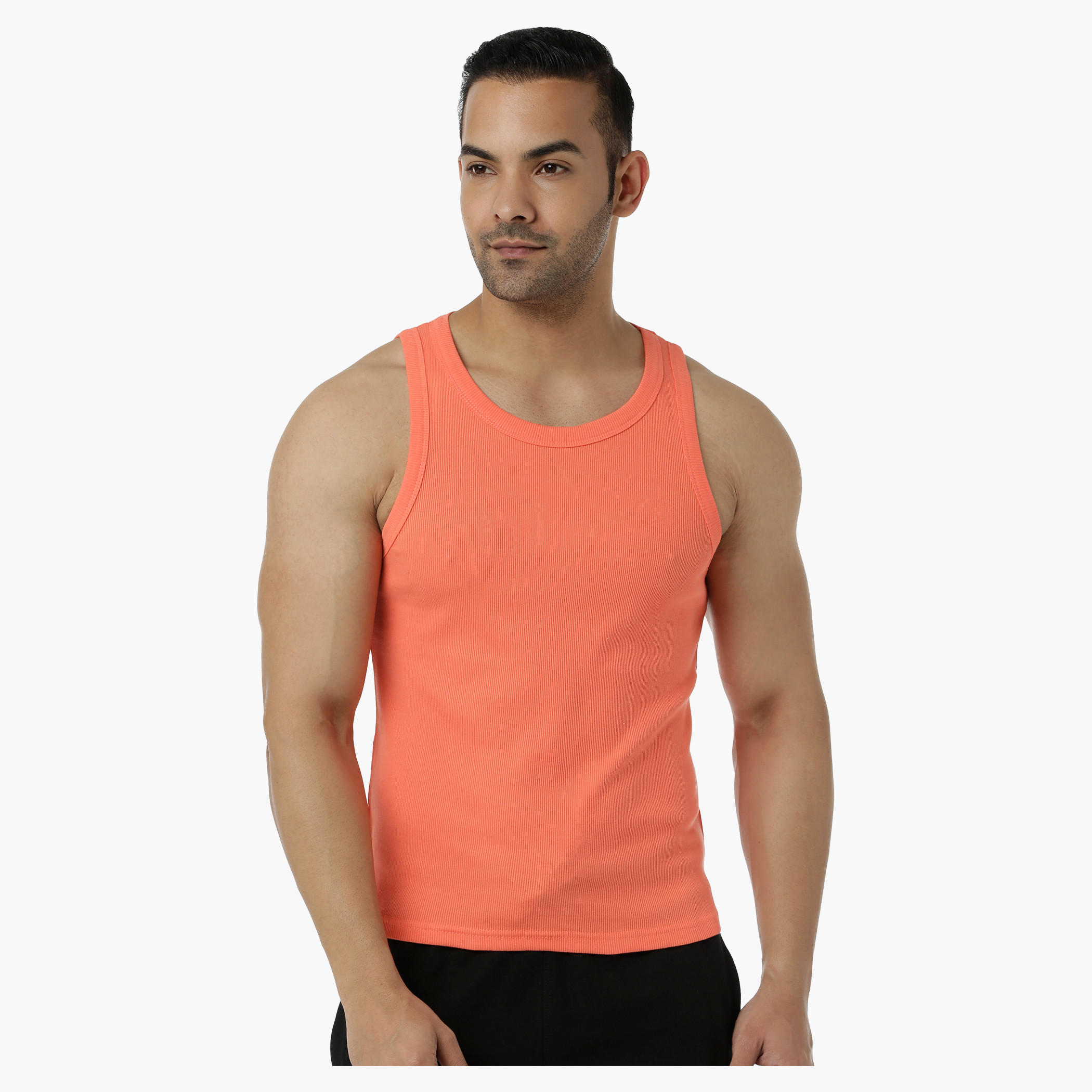 Cotton Rib Vest with Round Neck in Regular Fit-men-clothing-tshirtsandpolos-vests-image-11