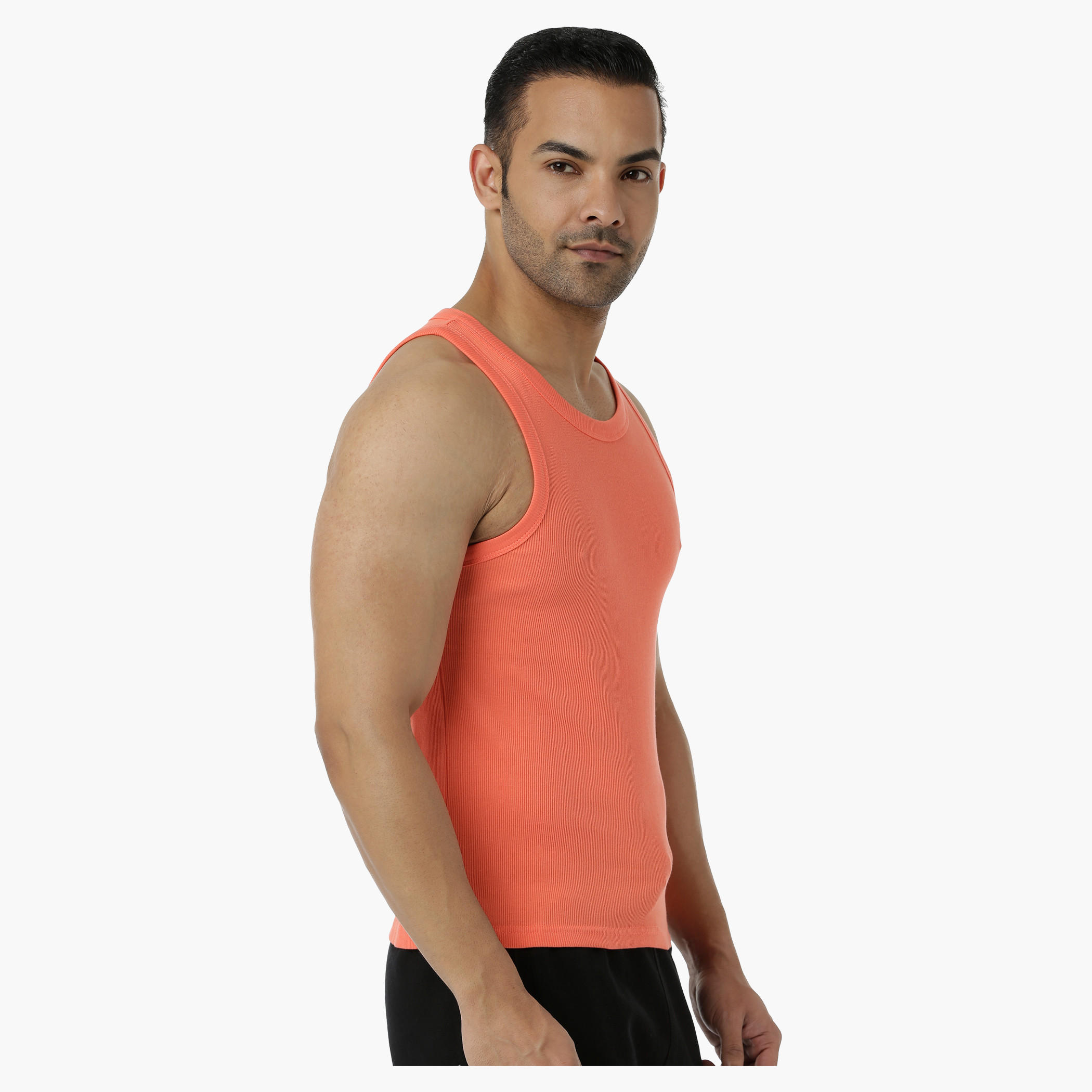 Cotton Rib Vest with Round Neck in Regular Fit-men-clothing-tshirtsandpolos-vests-image-13