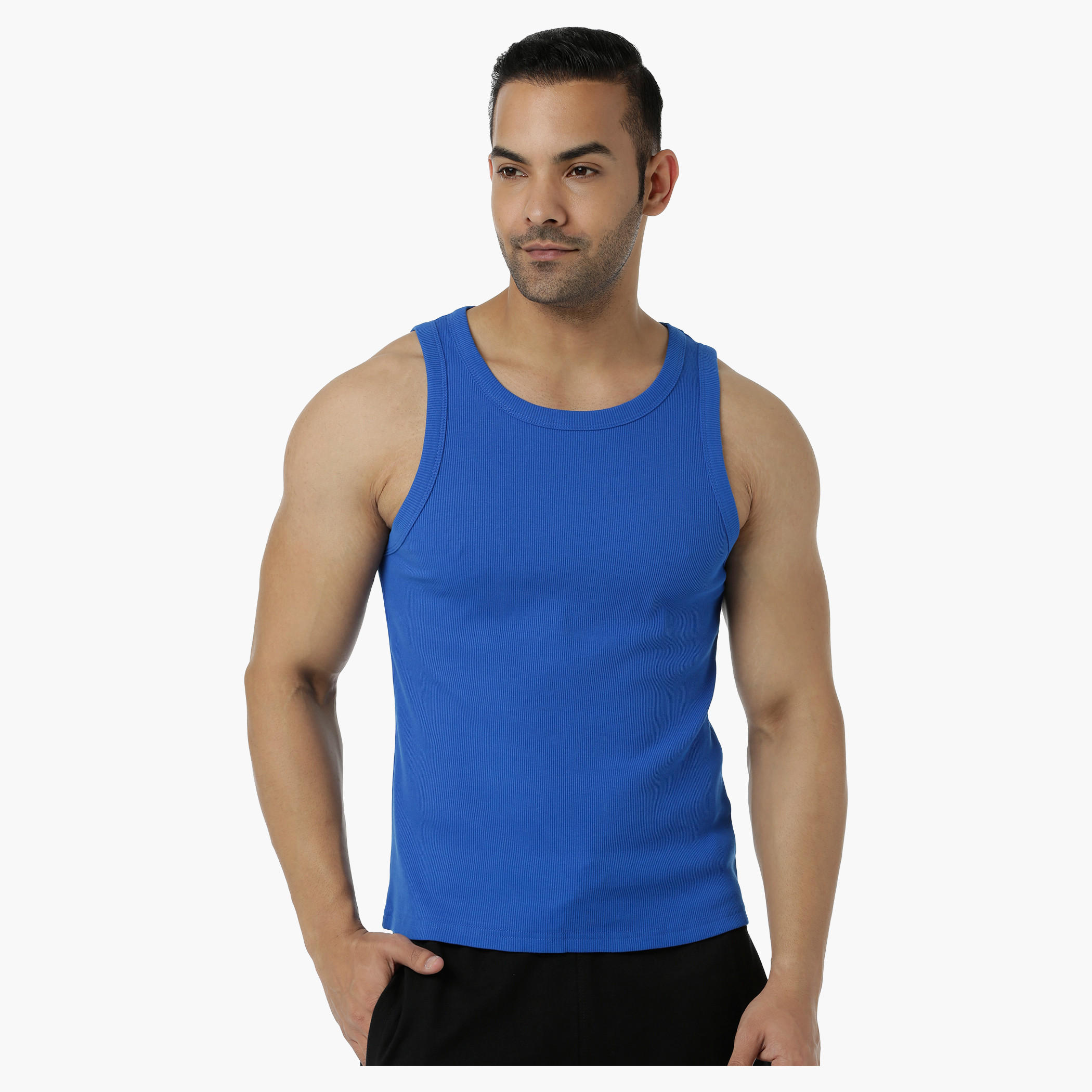 Cotton Rib Vest with Round Neck in Regular Fit-men-clothing-tshirtsandpolos-vests-image-16