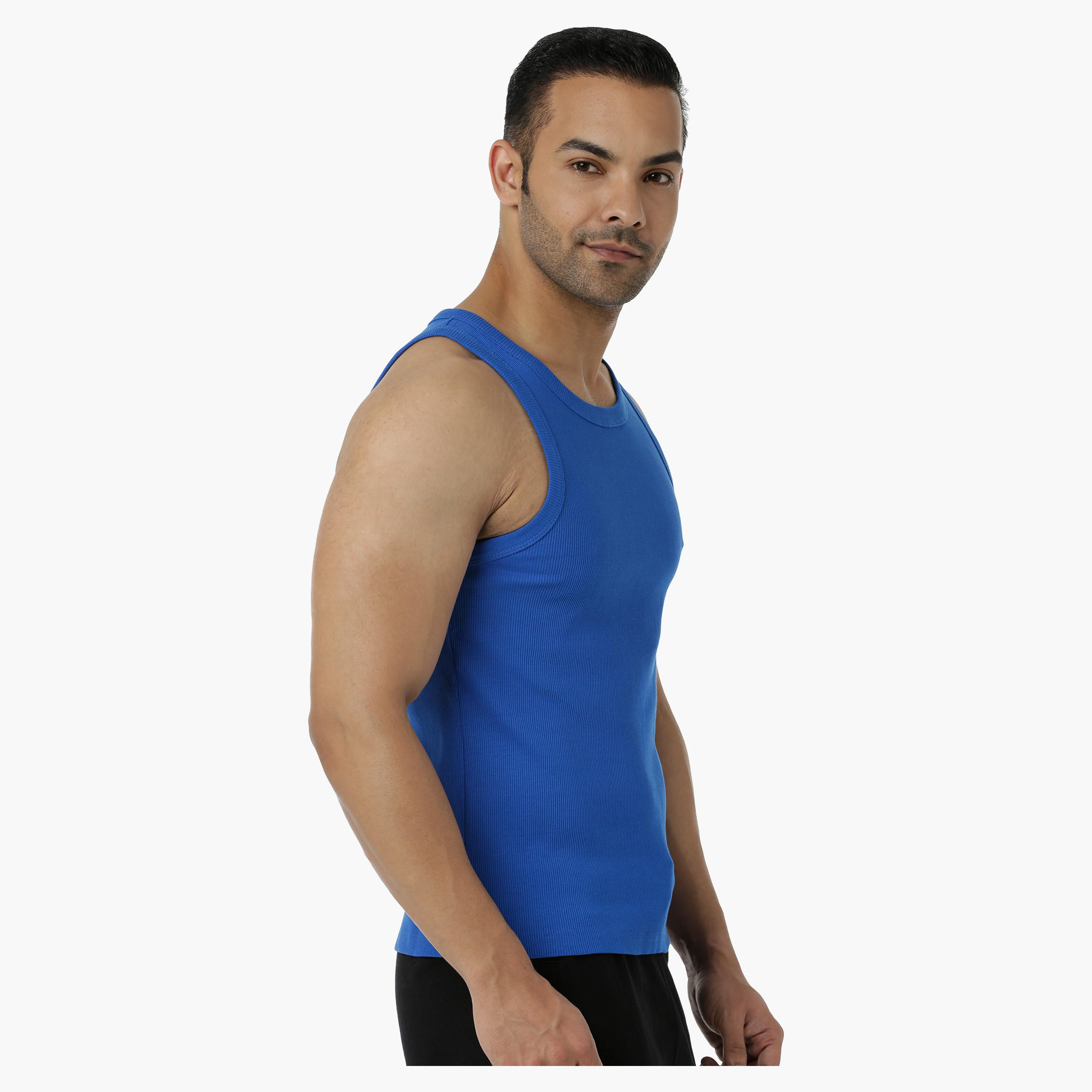 Cotton Rib Vest with Round Neck in Regular Fit-men-clothing-tshirtsandpolos-vests-image-18