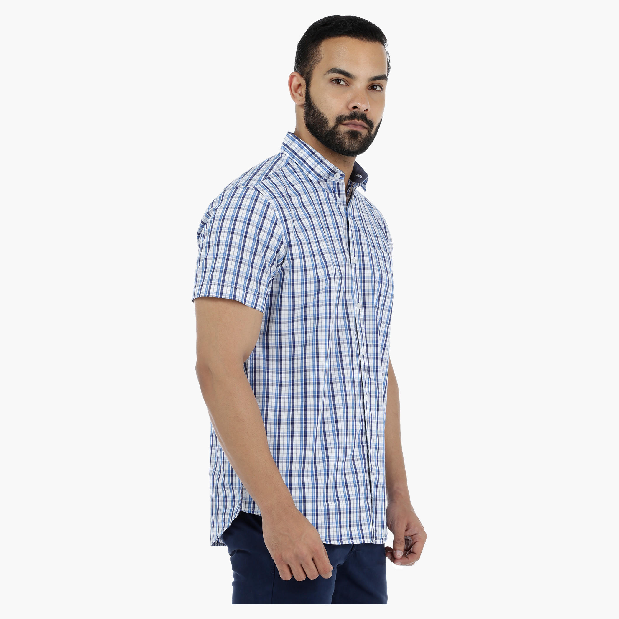 Chequered Shirt with Short Sleeves-men-clothing-shirts-image-3
