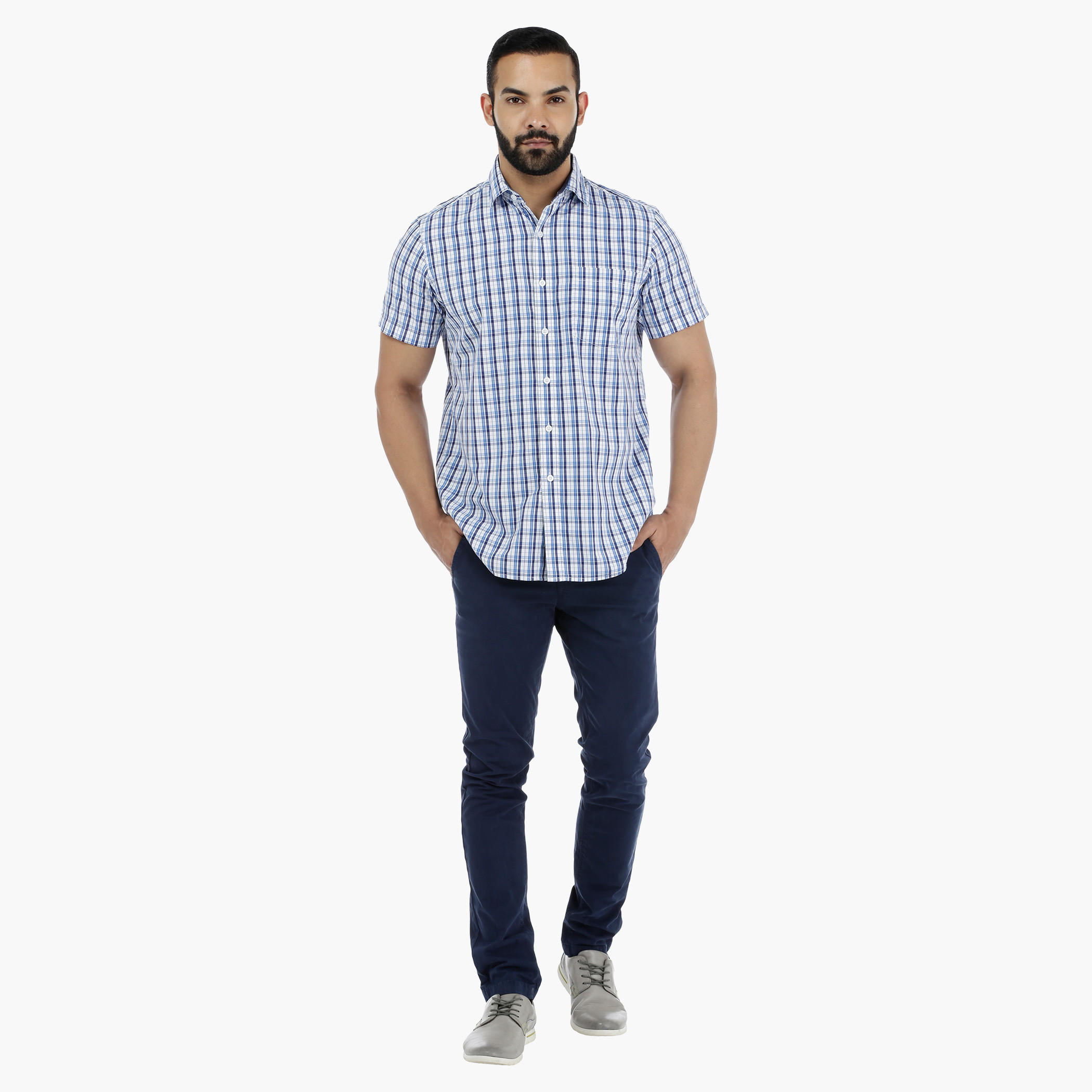 Chequered Shirt with Short Sleeves-men-clothing-shirts-image-5