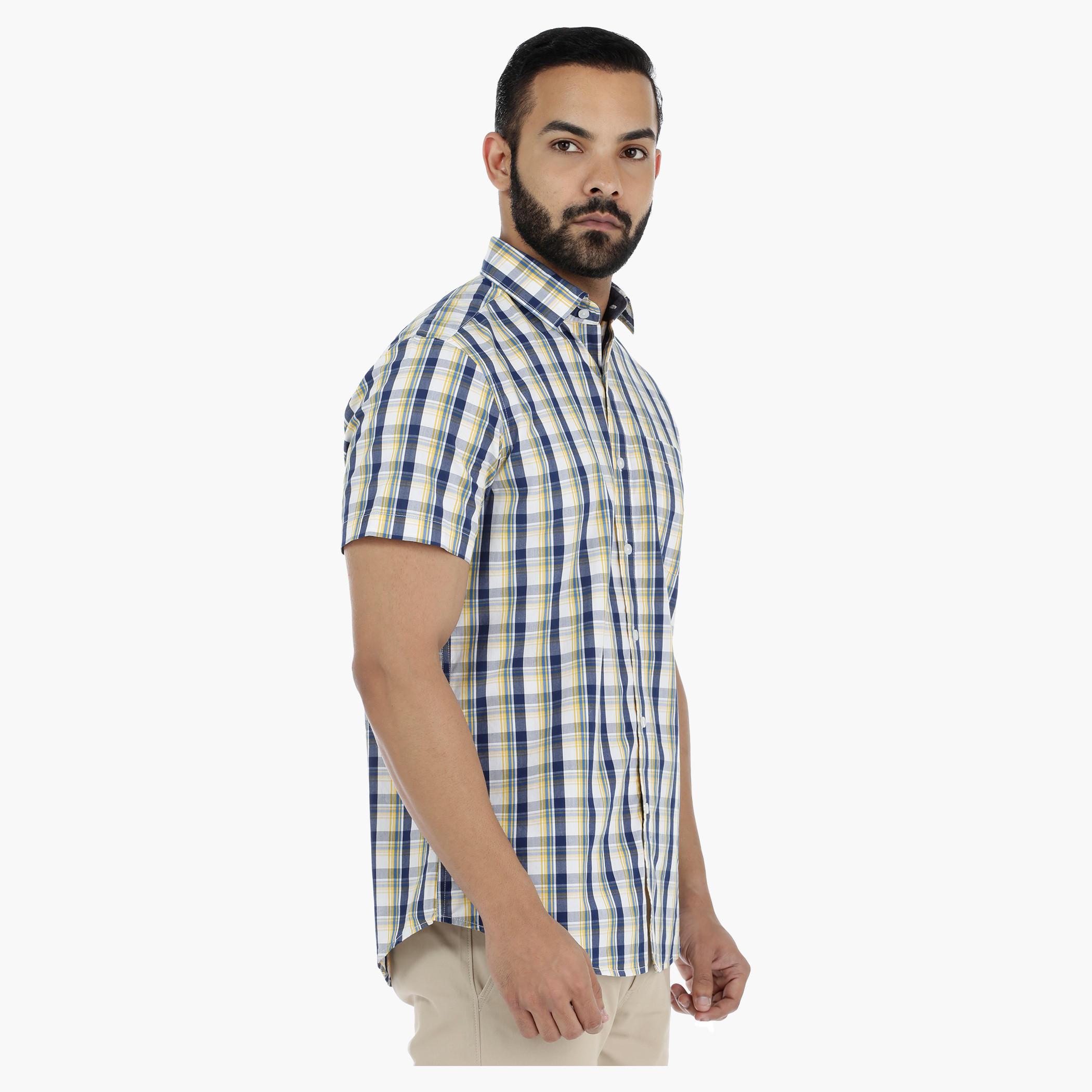 Chequered Shirt with Short Sleeves-men-clothing-shirts-image-3