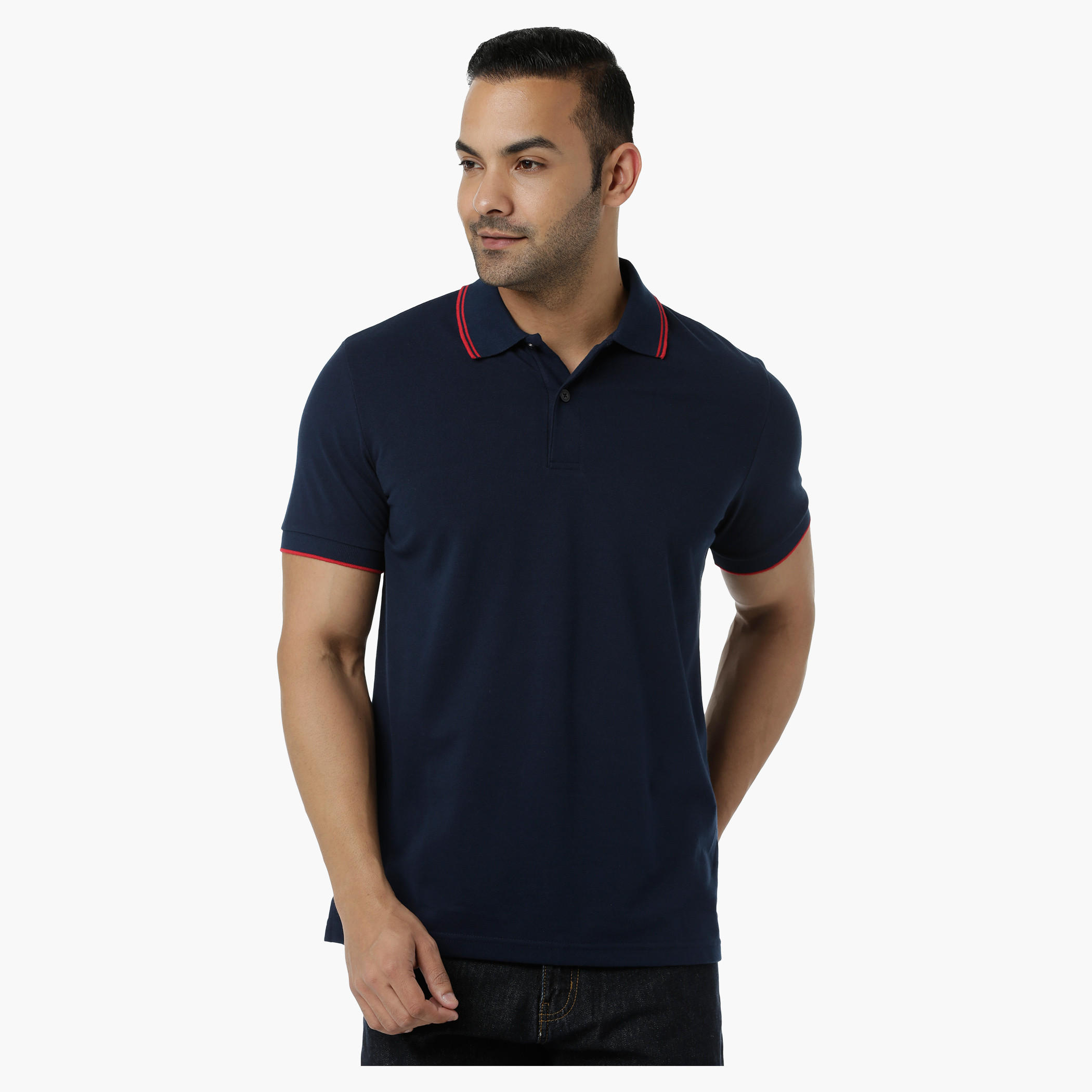 Cotton Polo T-Shirt with Pique Collar Tipping and Short Sleeves in Regular Fit-men-clothing-tshirtsandpolos-polos-image-1