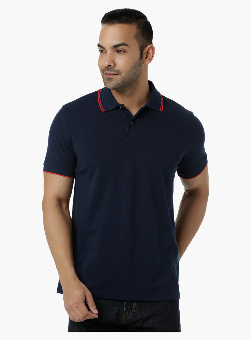 Cotton Polo T-Shirt with Pique Collar Tipping and Short Sleeves in Regular Fit-men-clothing-tshirtsandpolos-polos-image-1