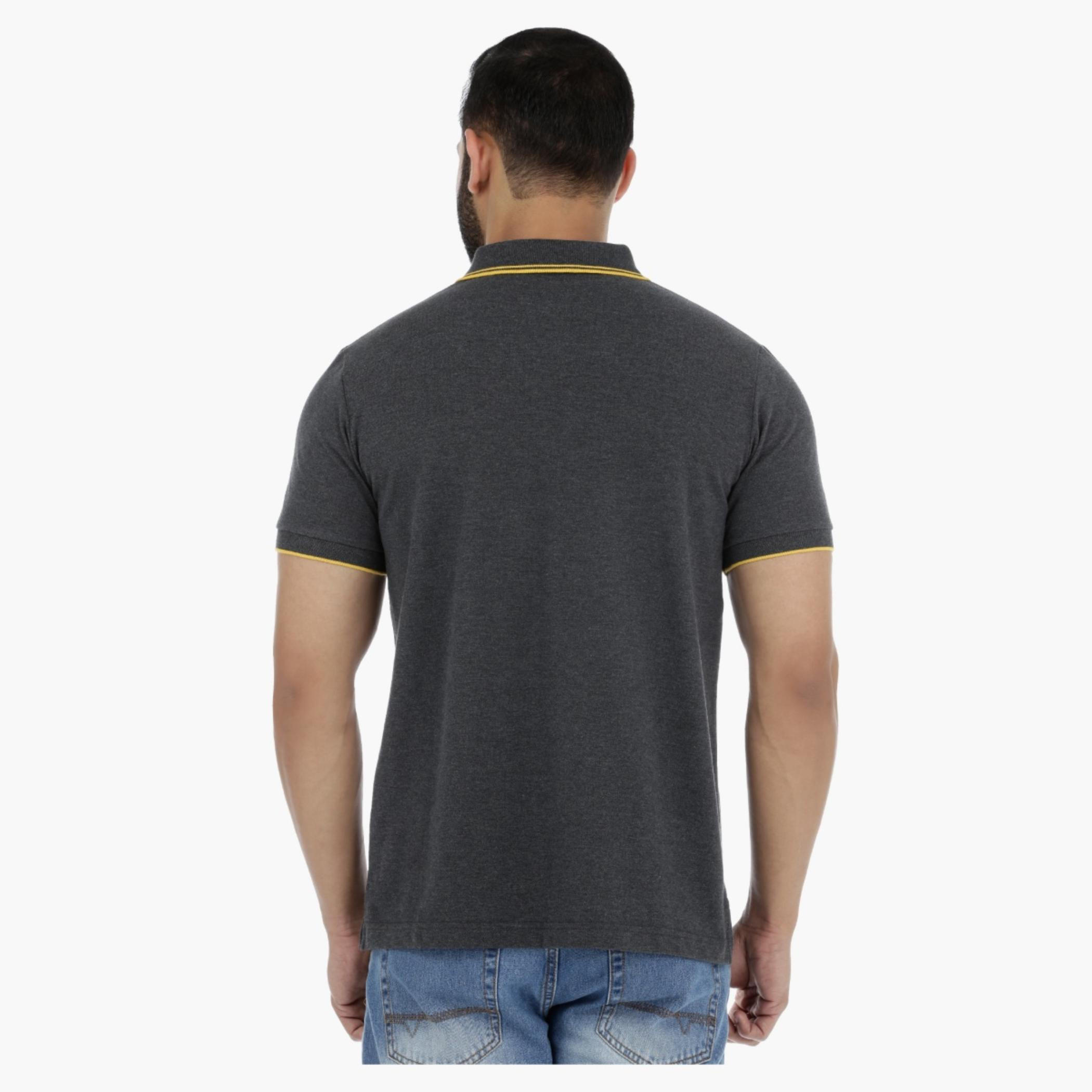 Pique Polo Neck T-Shirt with Short Sleeves-men-clothing-tshirtsandpolos-polos-image-2