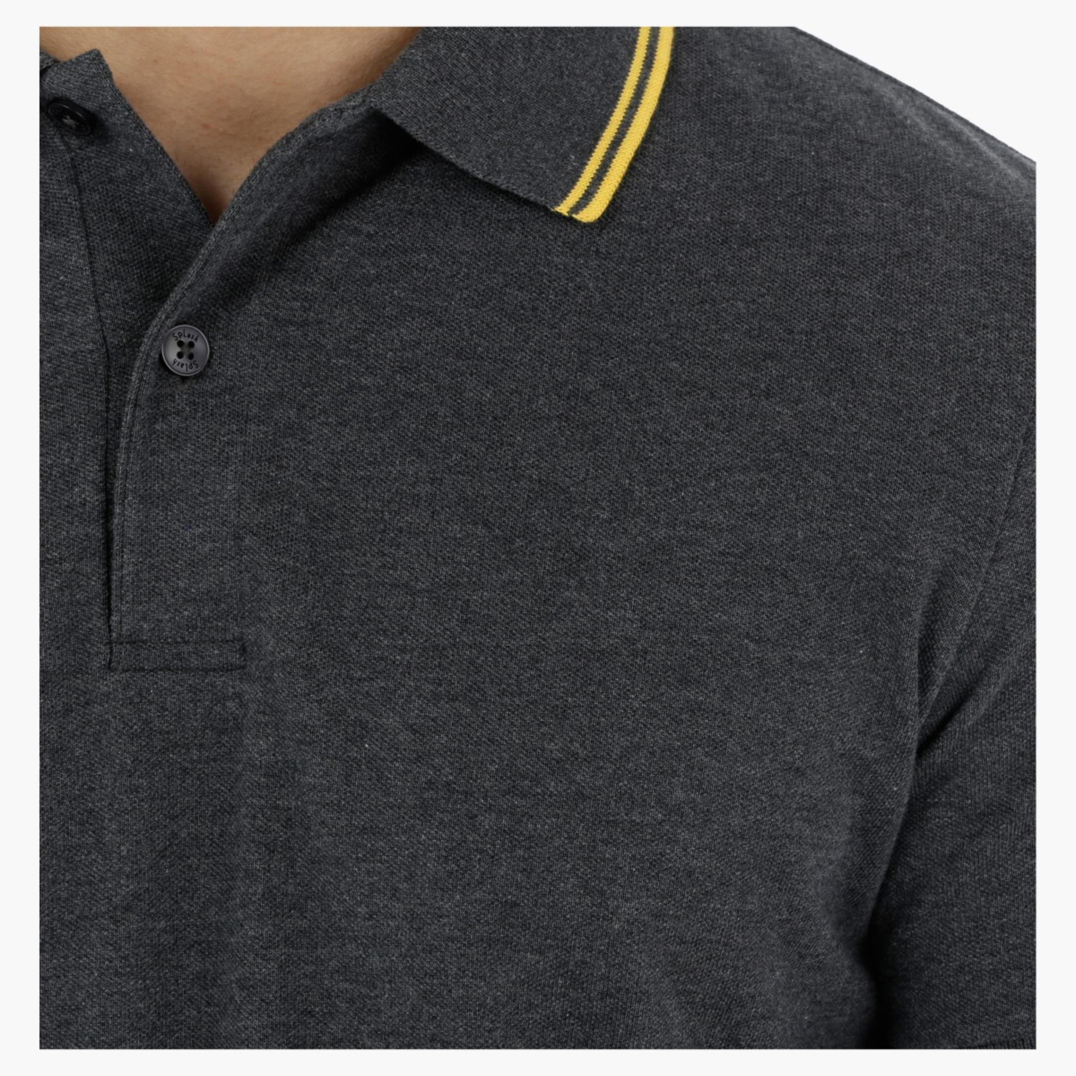 Pique Polo Neck T-Shirt with Short Sleeves-men-clothing-tshirtsandpolos-polos-image-4