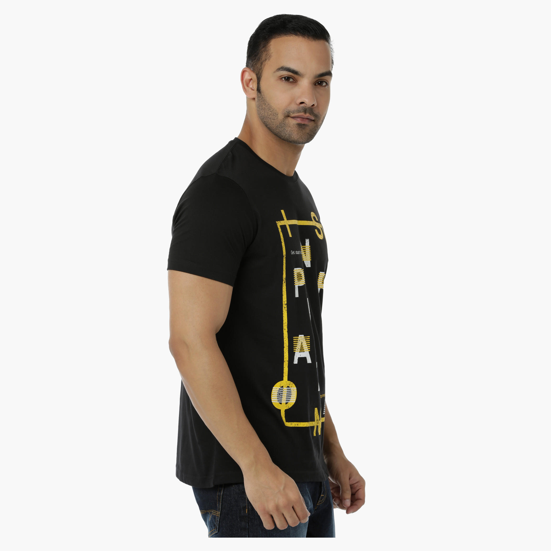 Printed Cotton T-Shirt with Round Neck and Short Sleeves in Regular Fit-men-clothing-tshirtsandpolos-tshirts-image-3