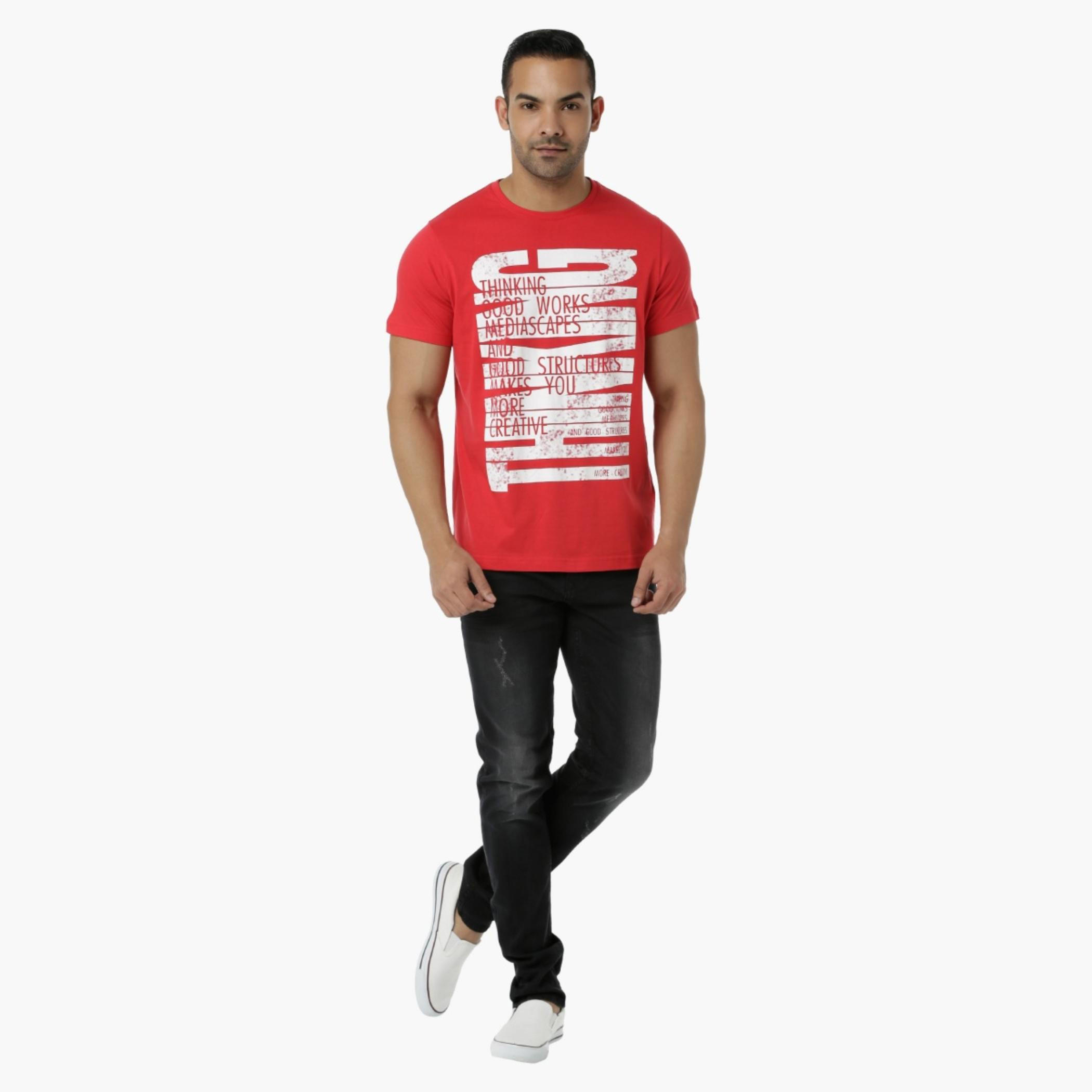 Printed Cotton T-Shirt with Round Neck and Short Sleeves in Regular Fit-men-clothing-tshirtsandpolos-tshirts-image-5
