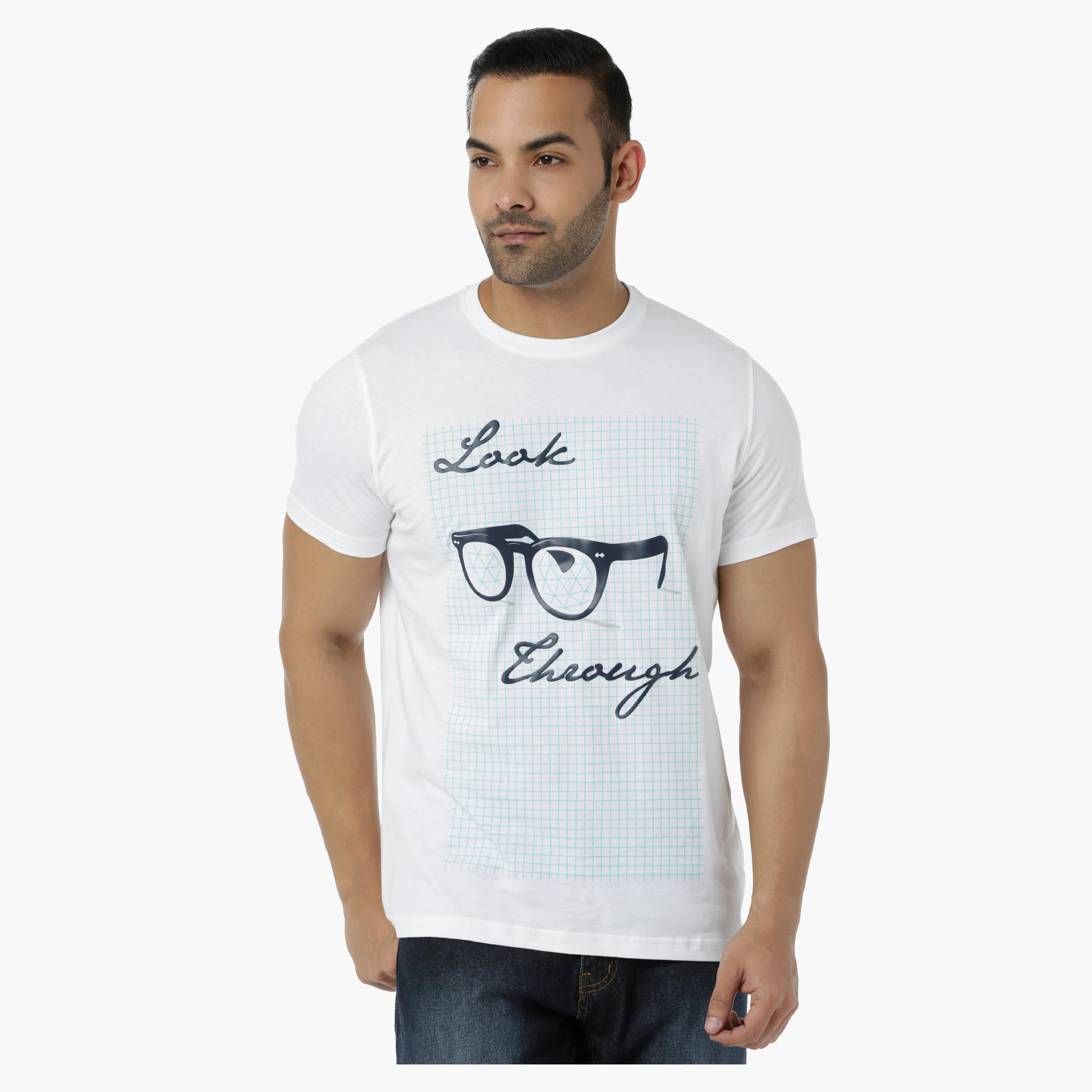 Printed Cotton T-Shirt with Round Neck and Short Sleeves in Regular Fit-men-clothing-tshirtsandpolos-tshirts-image-1