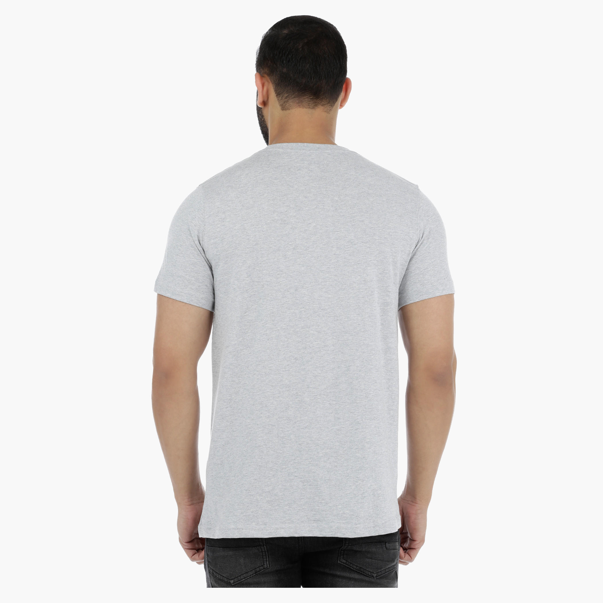 Printed Crew Neck T-Shirt with Short Sleeves-men-clothing-tshirtsandpolos-tshirts-image-2