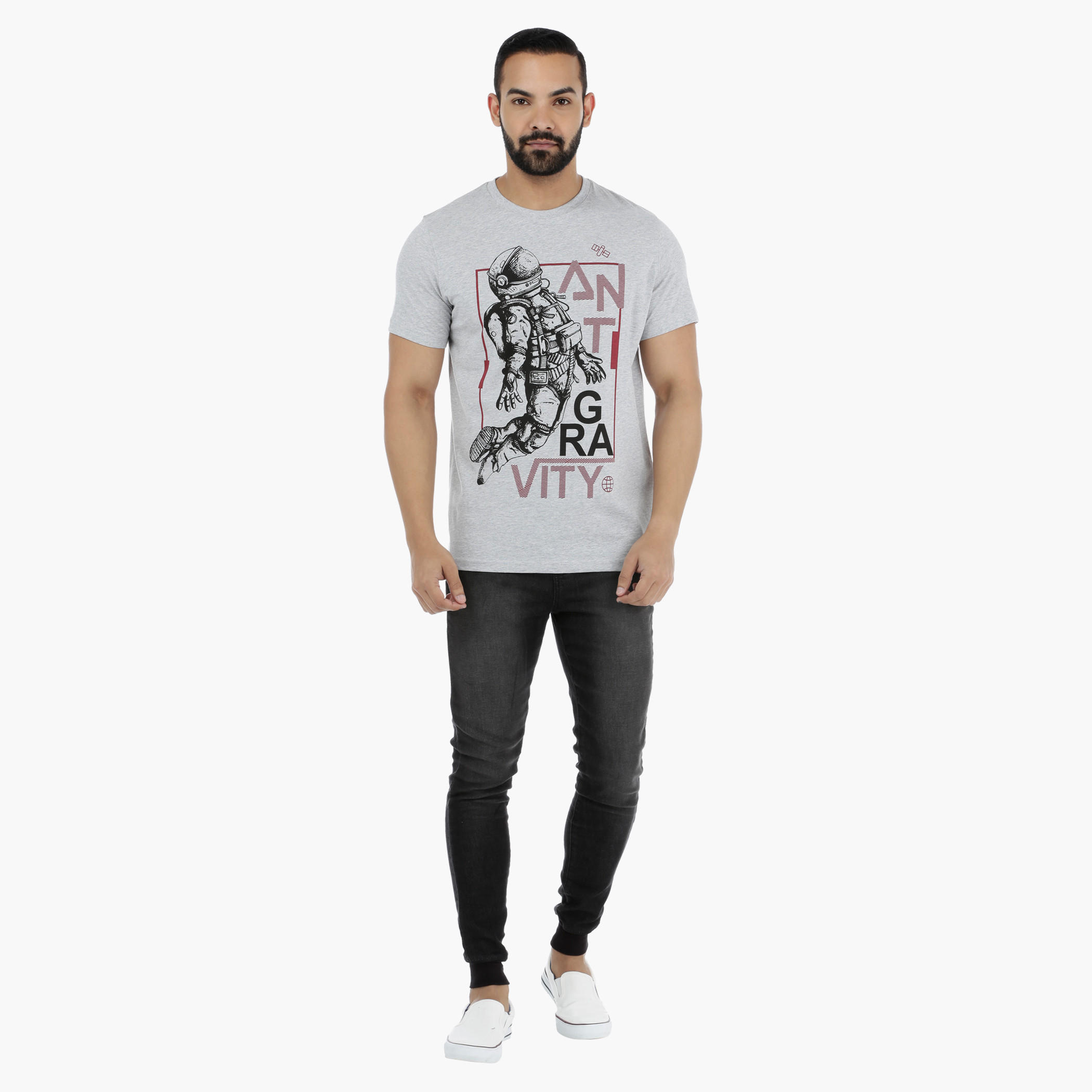 Printed Crew Neck T-Shirt with Short Sleeves-men-clothing-tshirtsandpolos-tshirts-image-5
