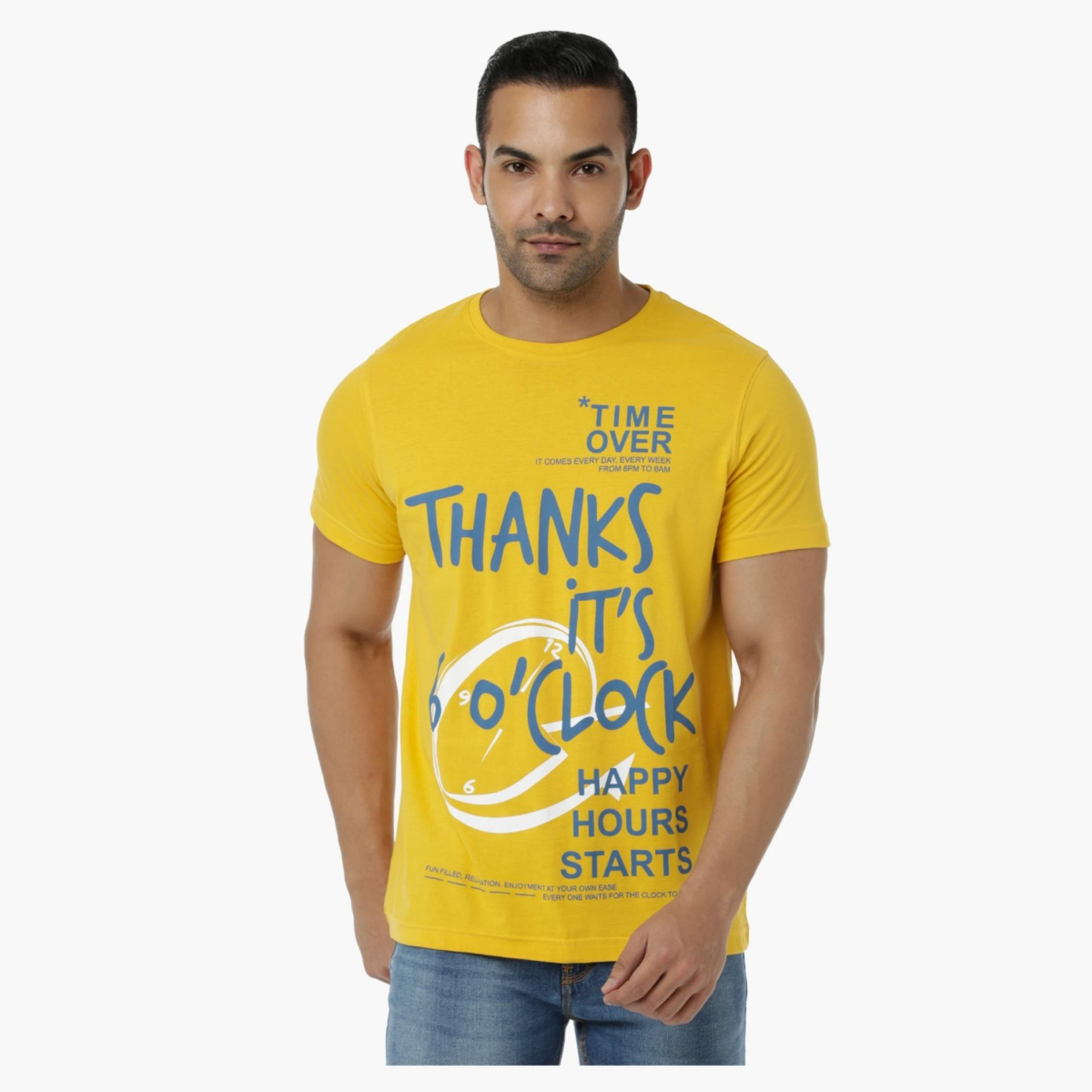 Printed Cotton T-Shirt with Round Neck and Short Sleeves in Regular Fit-men-clothing-tshirtsandpolos-tshirts-image-1