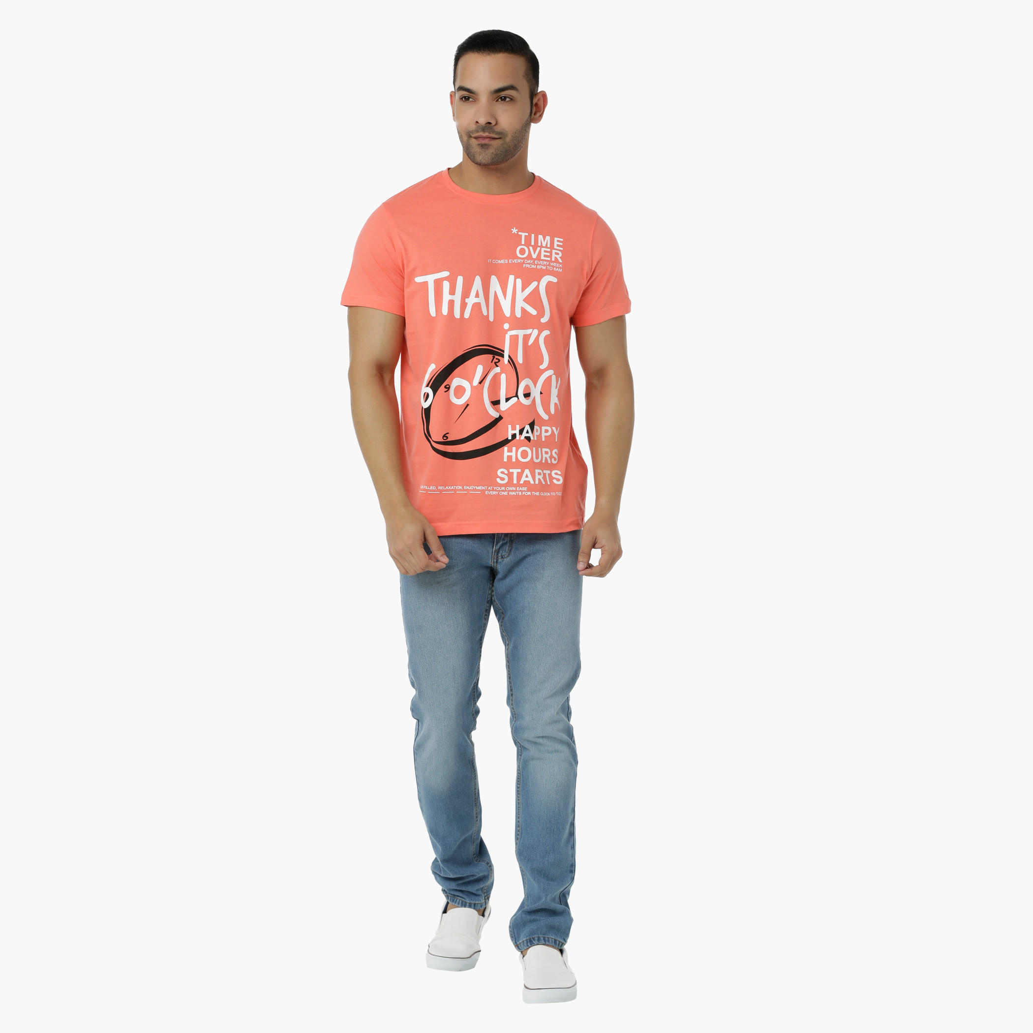 Printed Cotton T-Shirt with Round Neck and Short Sleeves in Regular Fit-men-clothing-tshirtsandpolos-tshirts-image-5