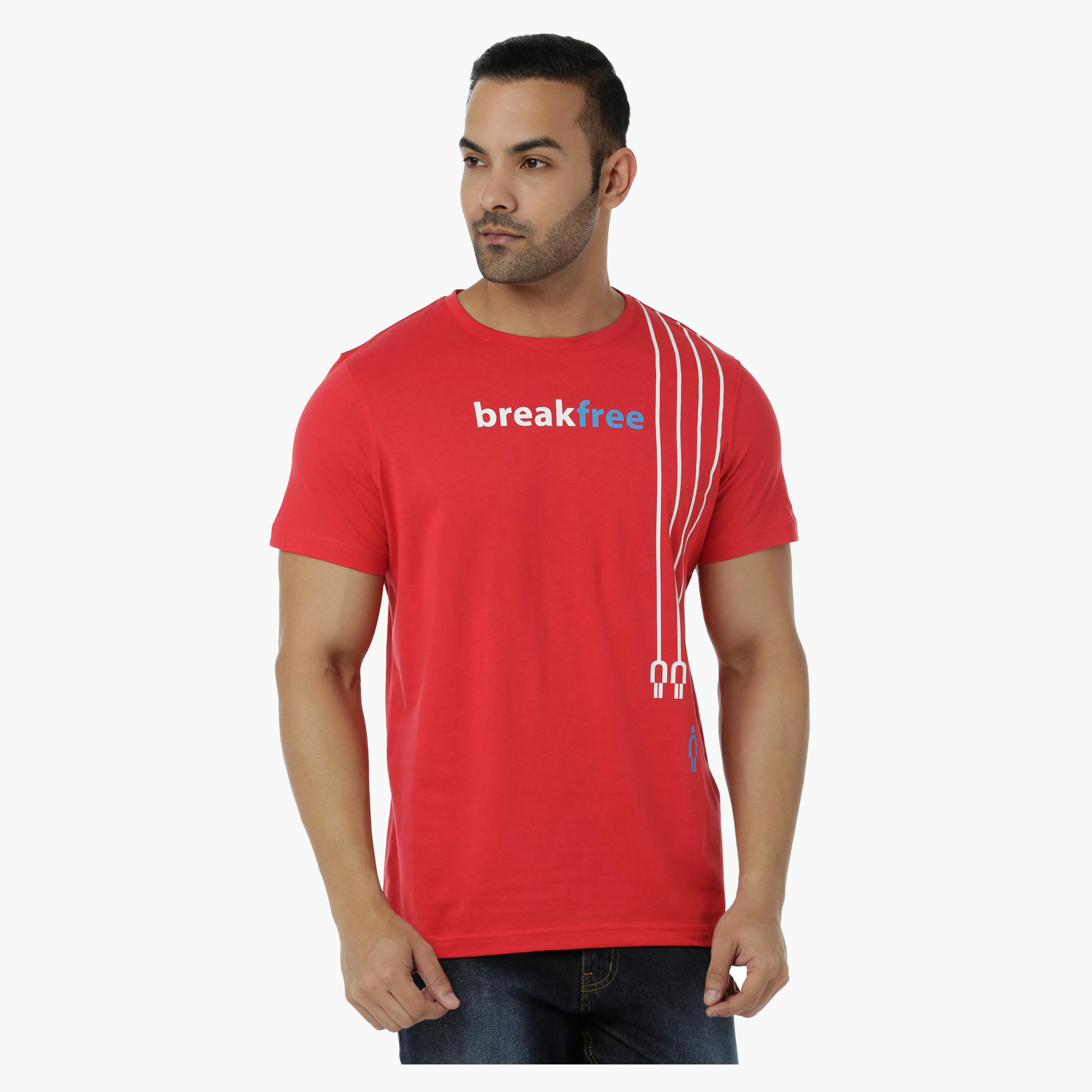 Printed Cotton T-Shirt with Round Neck and Short Sleeves in Regular Fit-men-clothing-tshirtsandpolos-tshirts-image-1