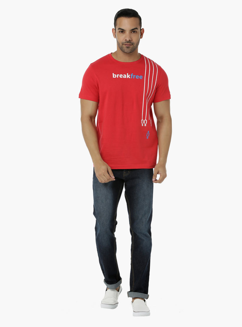 Printed Cotton T-Shirt with Round Neck and Short Sleeves in Regular Fit-men-clothing-tshirtsandpolos-tshirts-image-5