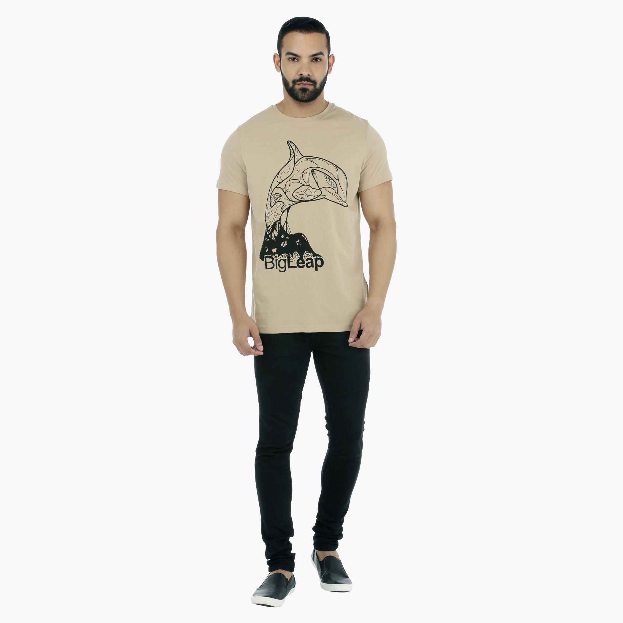 Printed Crew Neck T-Shirt with Short Sleeves-men-clothing-tshirtsandpolos-tshirts-image-5