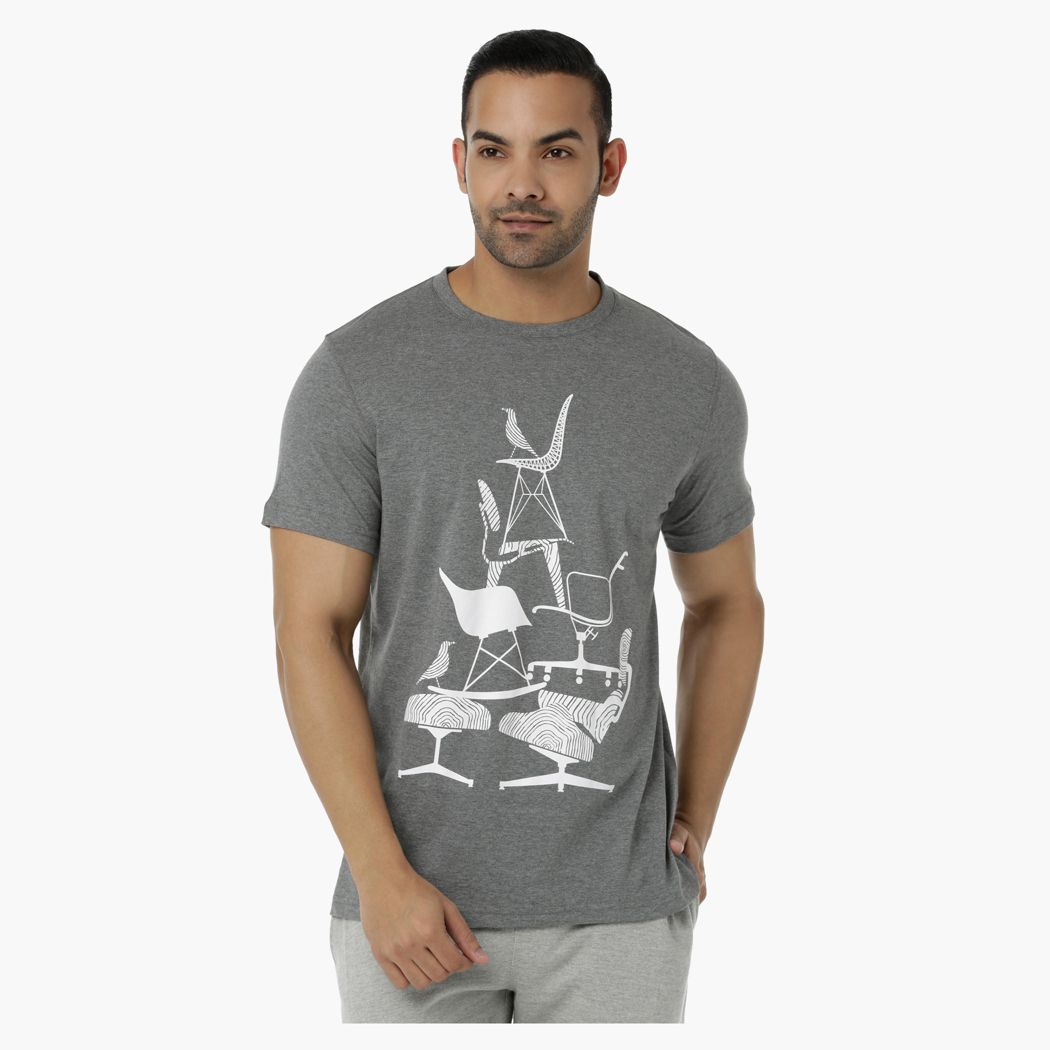Printed Cotton T-Shirt with Round Neck and Short Sleeves in Regular Fit-men-clothing-tshirtsandpolos-tshirts-image-1