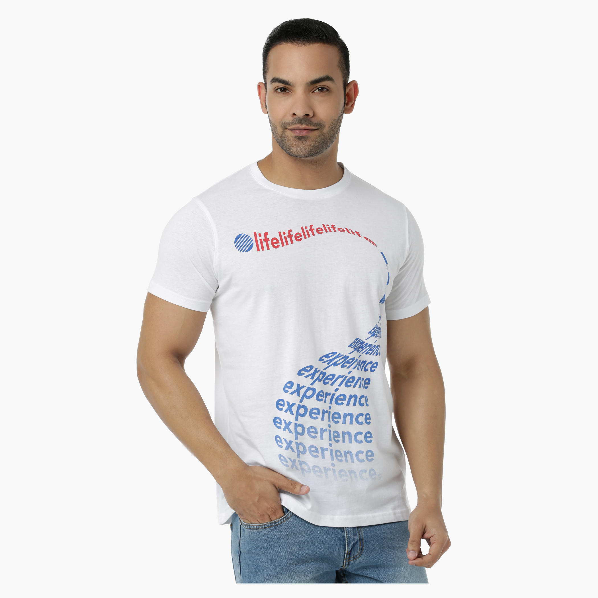 Printed Cotton T-Shirt with Round Neck and Short Sleeves in Regular Fit-men-clothing-tshirtsandpolos-tshirts-image-1