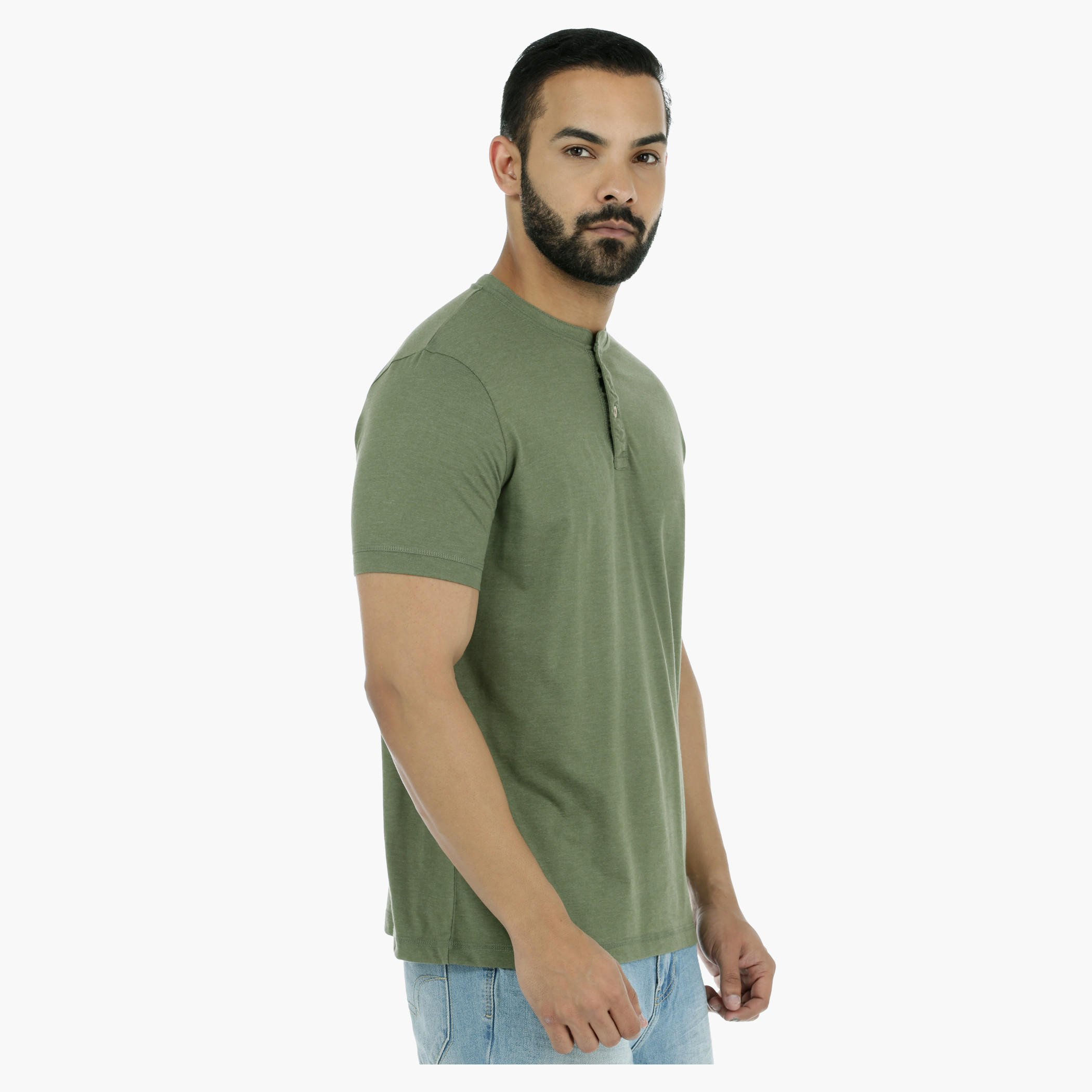 Henley Neck T-Shirt with Short Sleeves-men-clothing-tshirtsandpolos-tshirts-image-3
