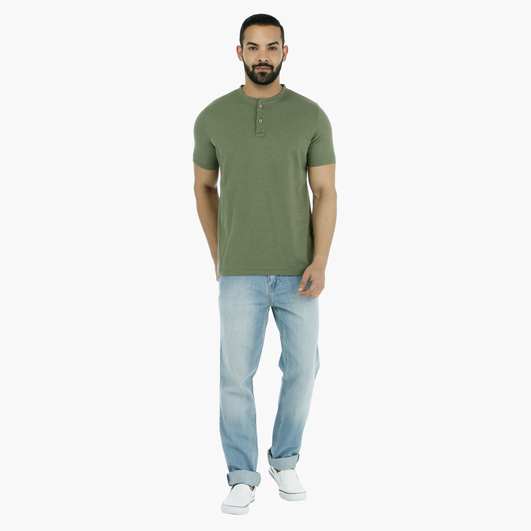 Henley Neck T-Shirt with Short Sleeves-men-clothing-tshirtsandpolos-tshirts-image-5