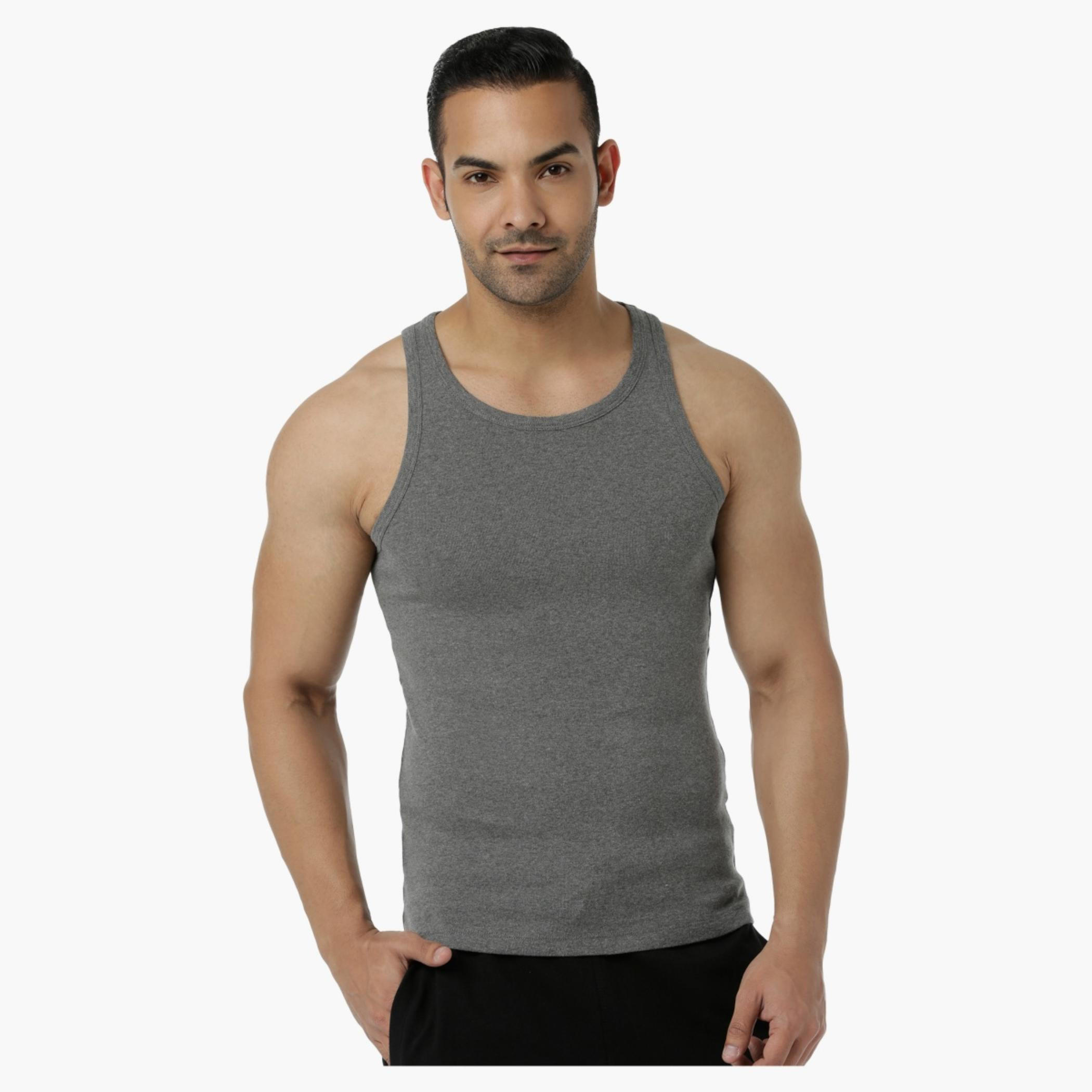 Cotton Basic Vest with Round Neck in Regular Fit-men-clothing-tshirtsandpolos-vests-image-1