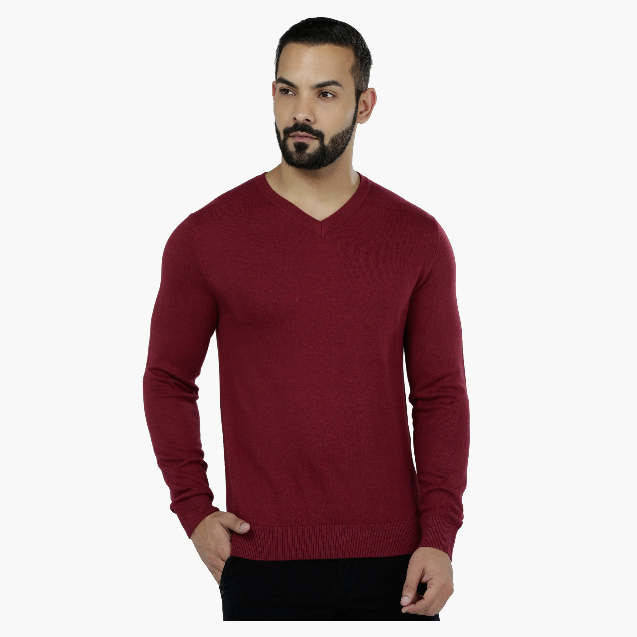 V-Neck Sweater with Long Sleeves-men-clothing-sweatersandpullovers-image-1