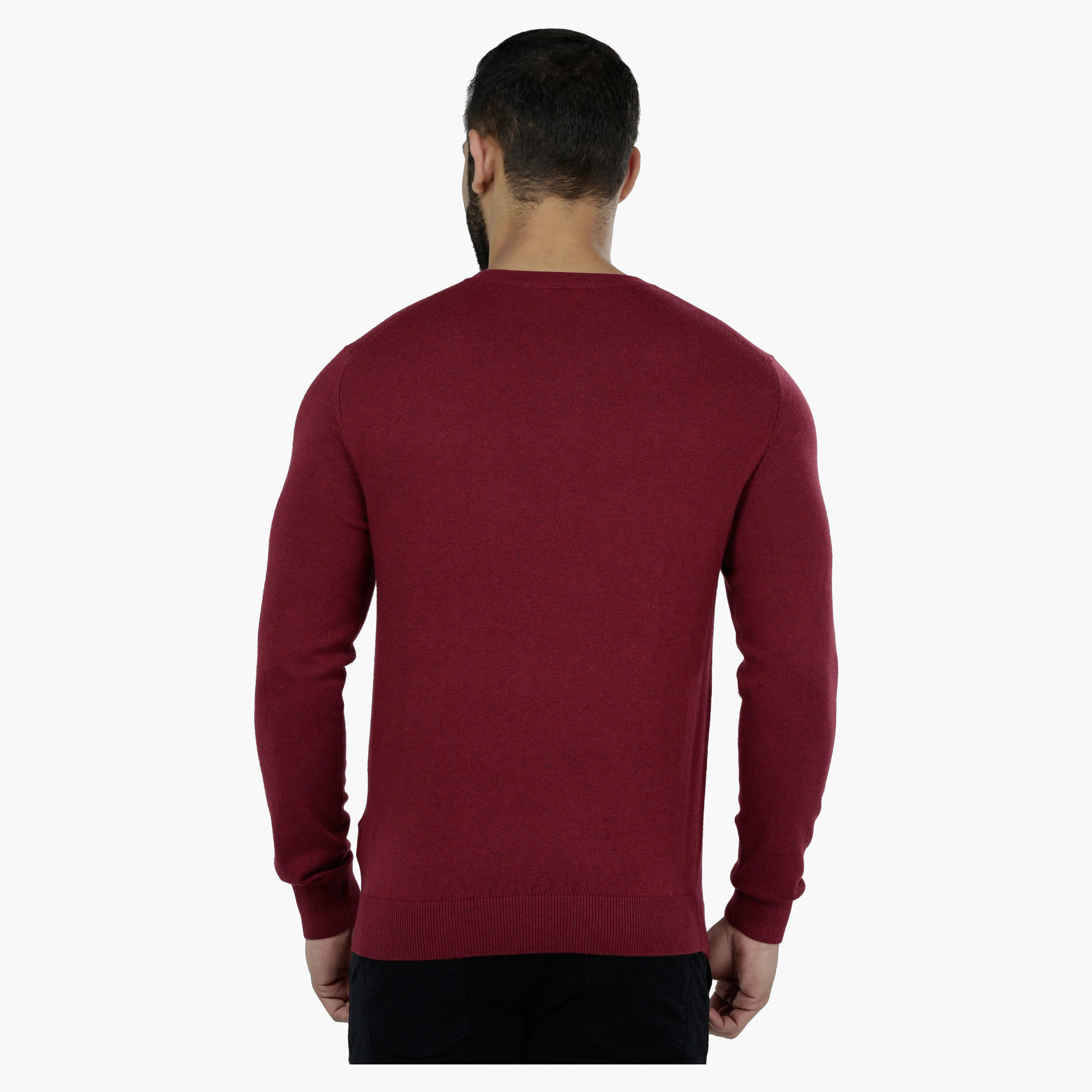 V-Neck Sweater with Long Sleeves-men-clothing-sweatersandpullovers-image-2