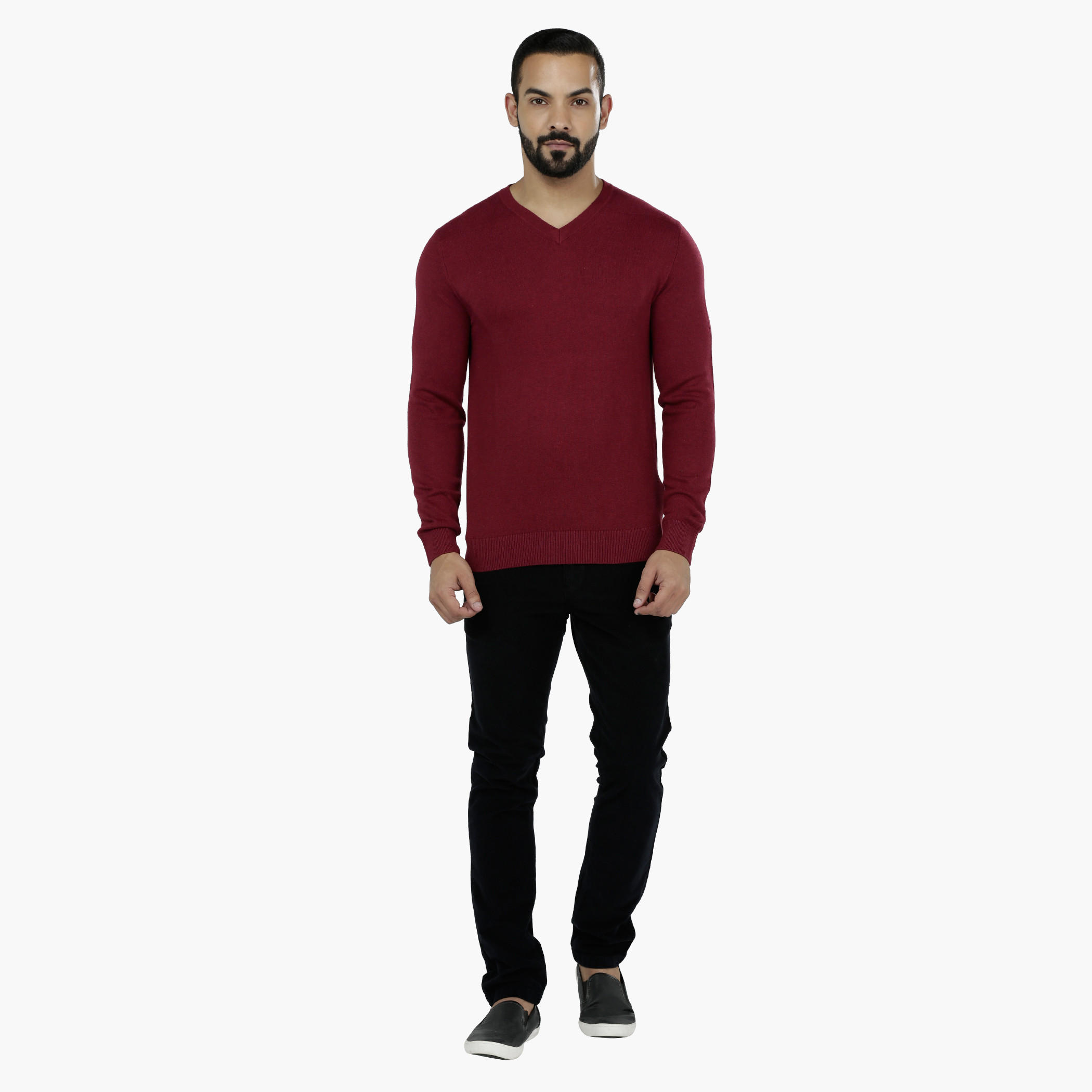 V-Neck Sweater with Long Sleeves-men-clothing-sweatersandpullovers-image-5