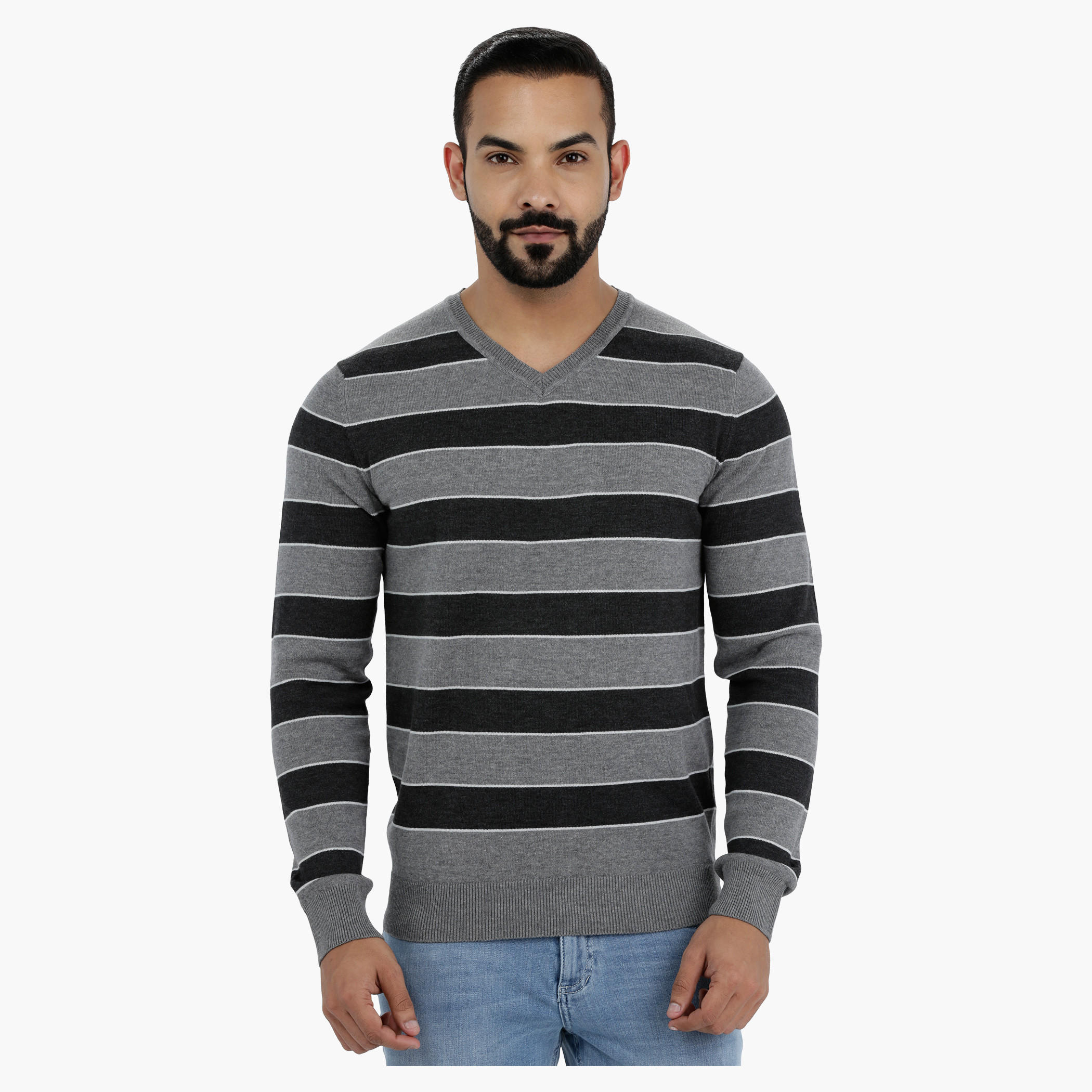V-Neck Sweater with Long Sleeves-men-clothing-sweatersandpullovers-image-1
