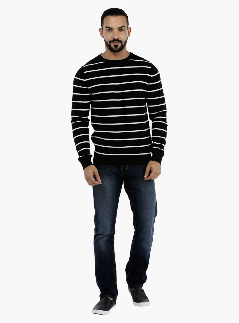 Striped Sweatshirt with Long Sleeves-men-winterwear-hoodiesandsweatshirts-image-5