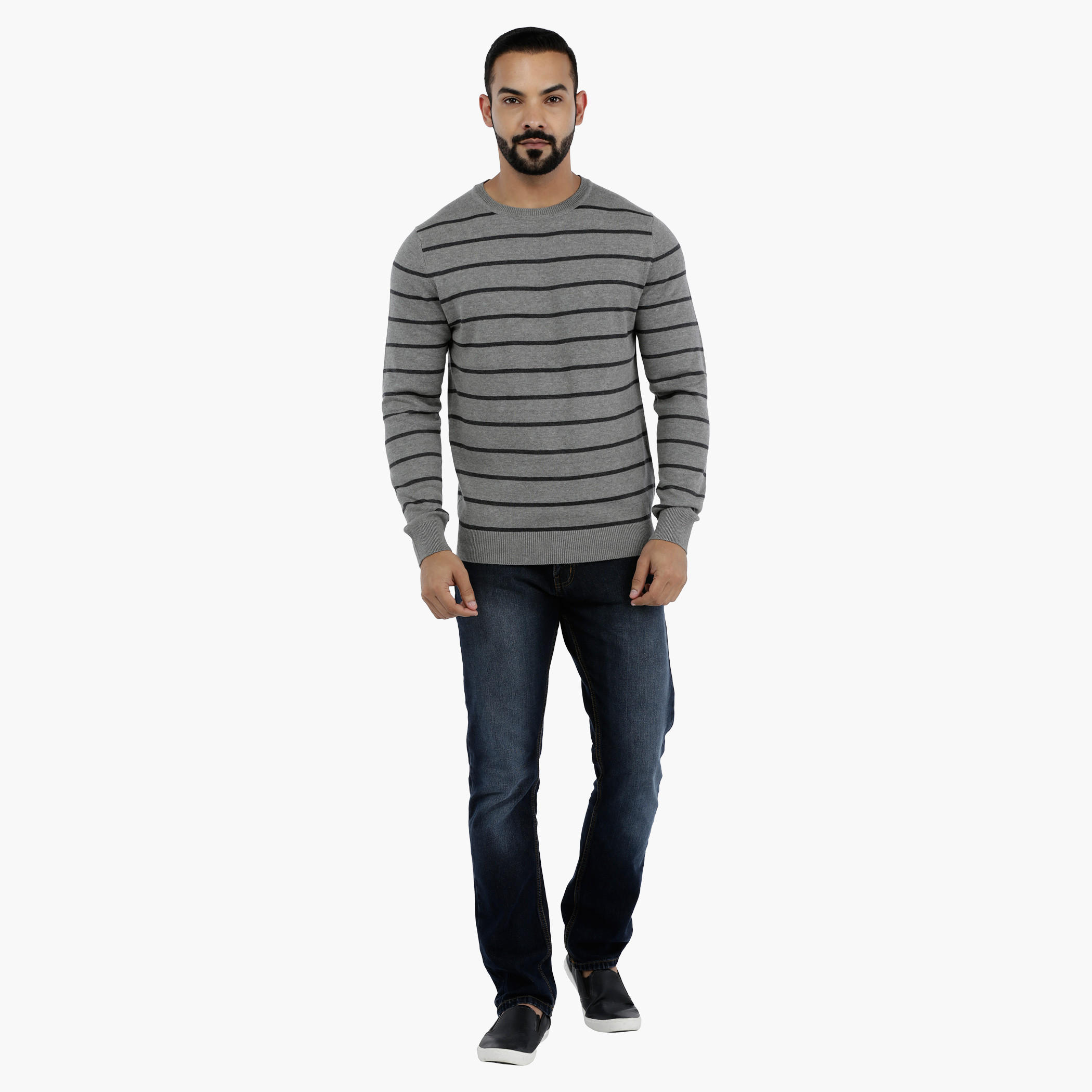 Striped Sweatshirt with Long Sleeves-men-winterwear-hoodiesandsweatshirts-image-10