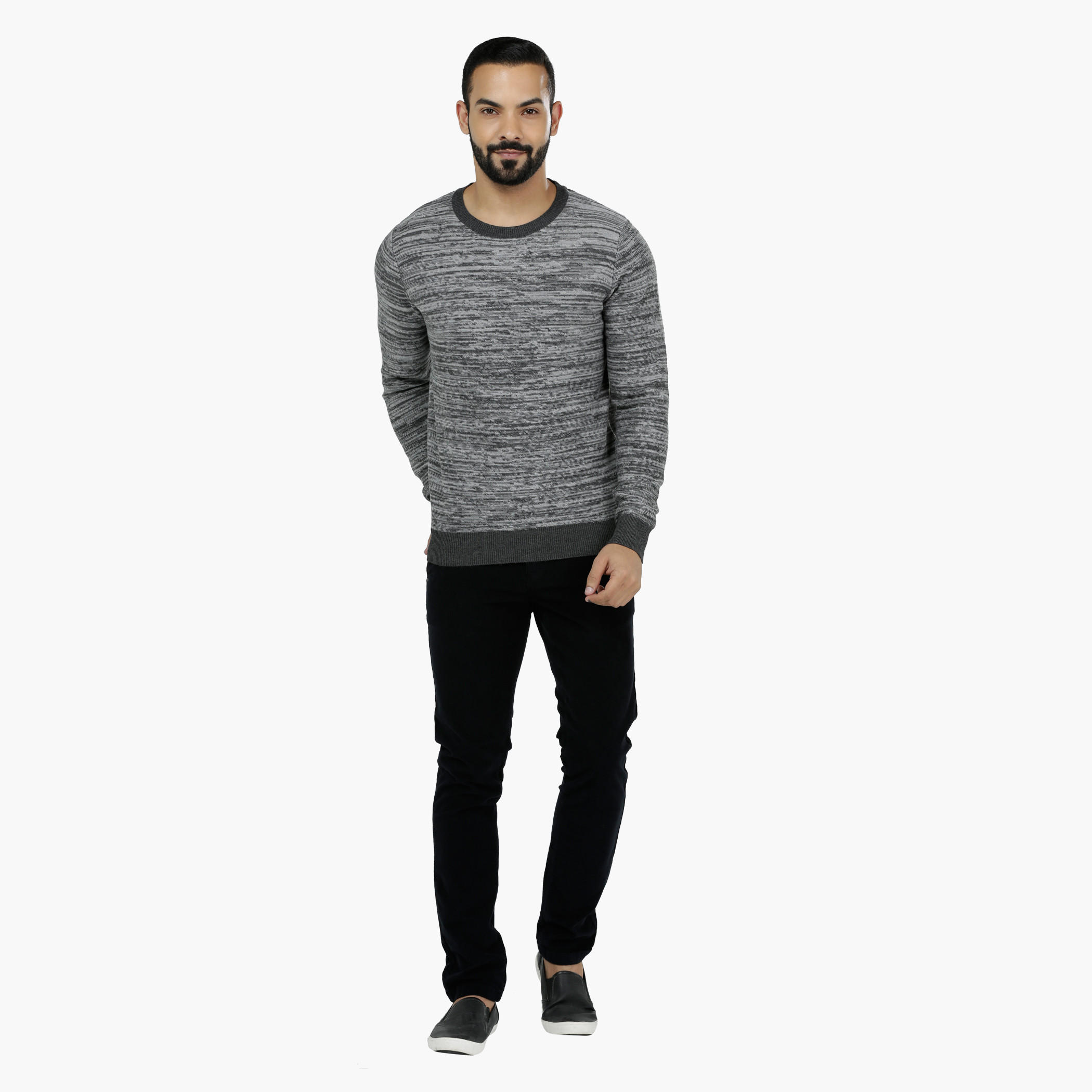 Long Sleeves Round Neck Knitted Pullover-men-clothing-sweatersandpullovers-image-1