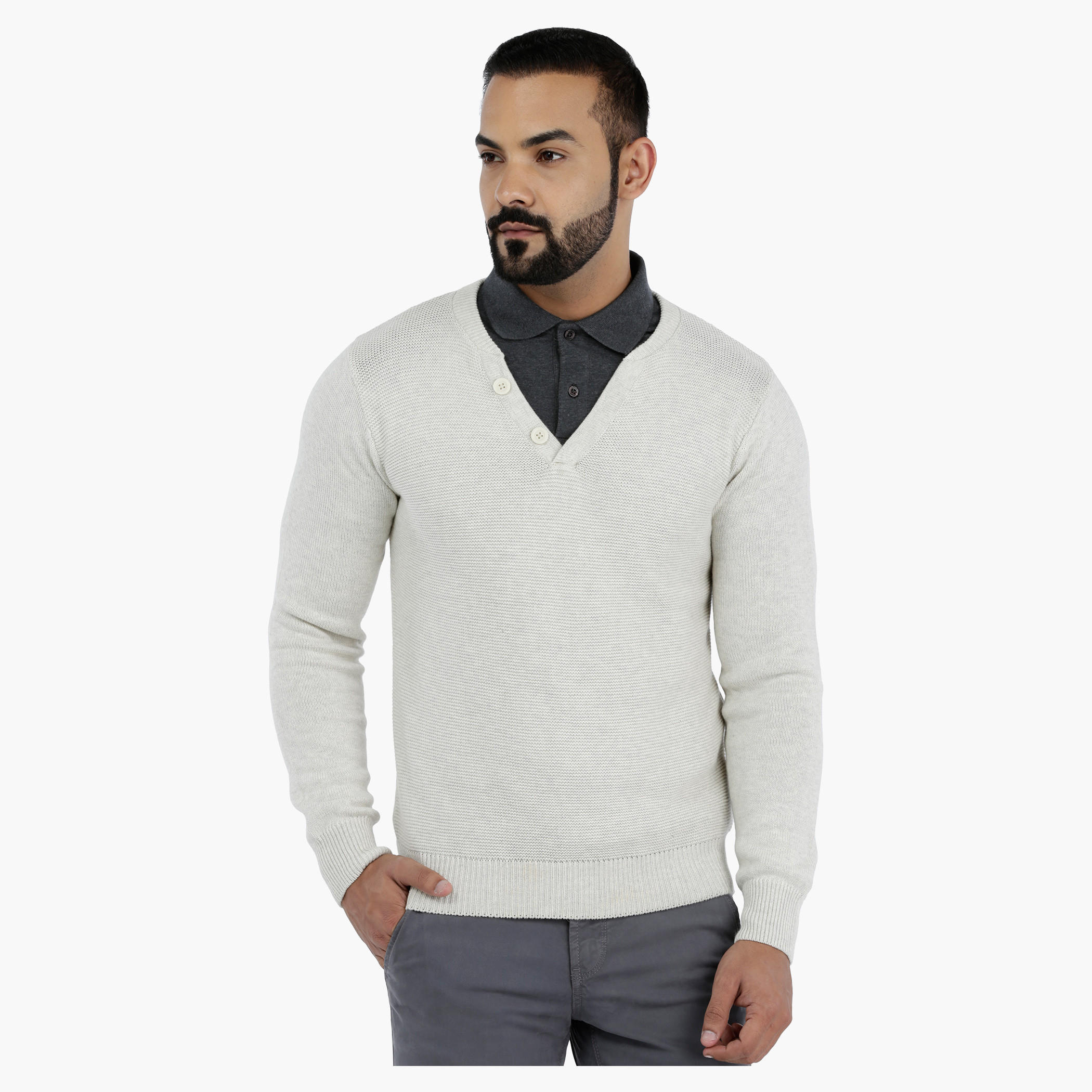 V-Neck Cardigan with Long Sleeves-men-clothing-sweatersandpullovers-image-6