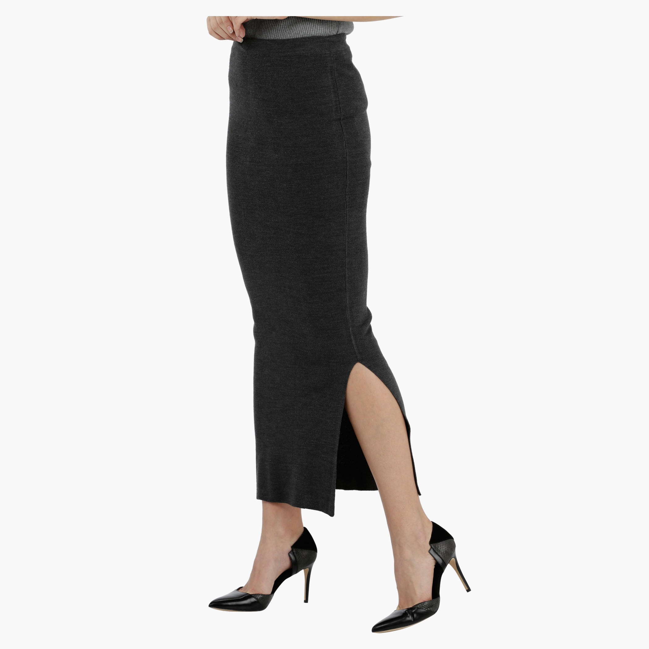 Textured Maxi Skirt with Side Slit-women-clothing-bottoms-skirts-image-3