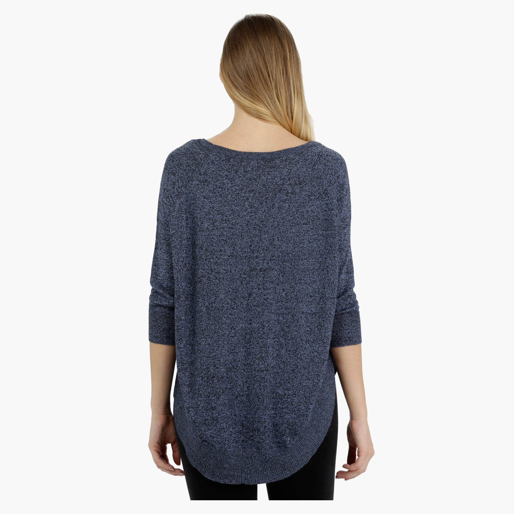 Knitted Round Neck Top with 3/4th Sleeves-women-clothing-tshirts-image-2