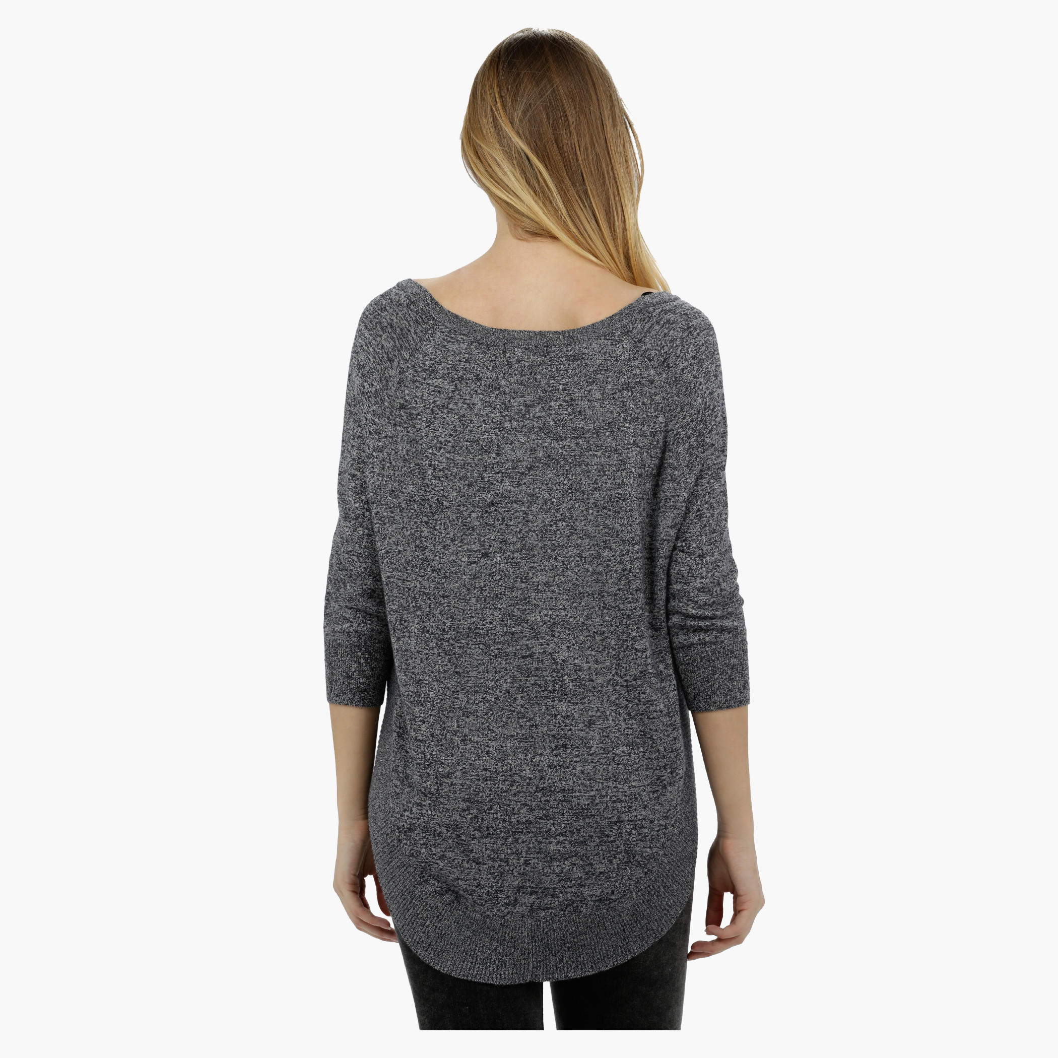 Knitted Round Neck Top with 3/4th Sleeves-women-clothing-tshirts-image-7