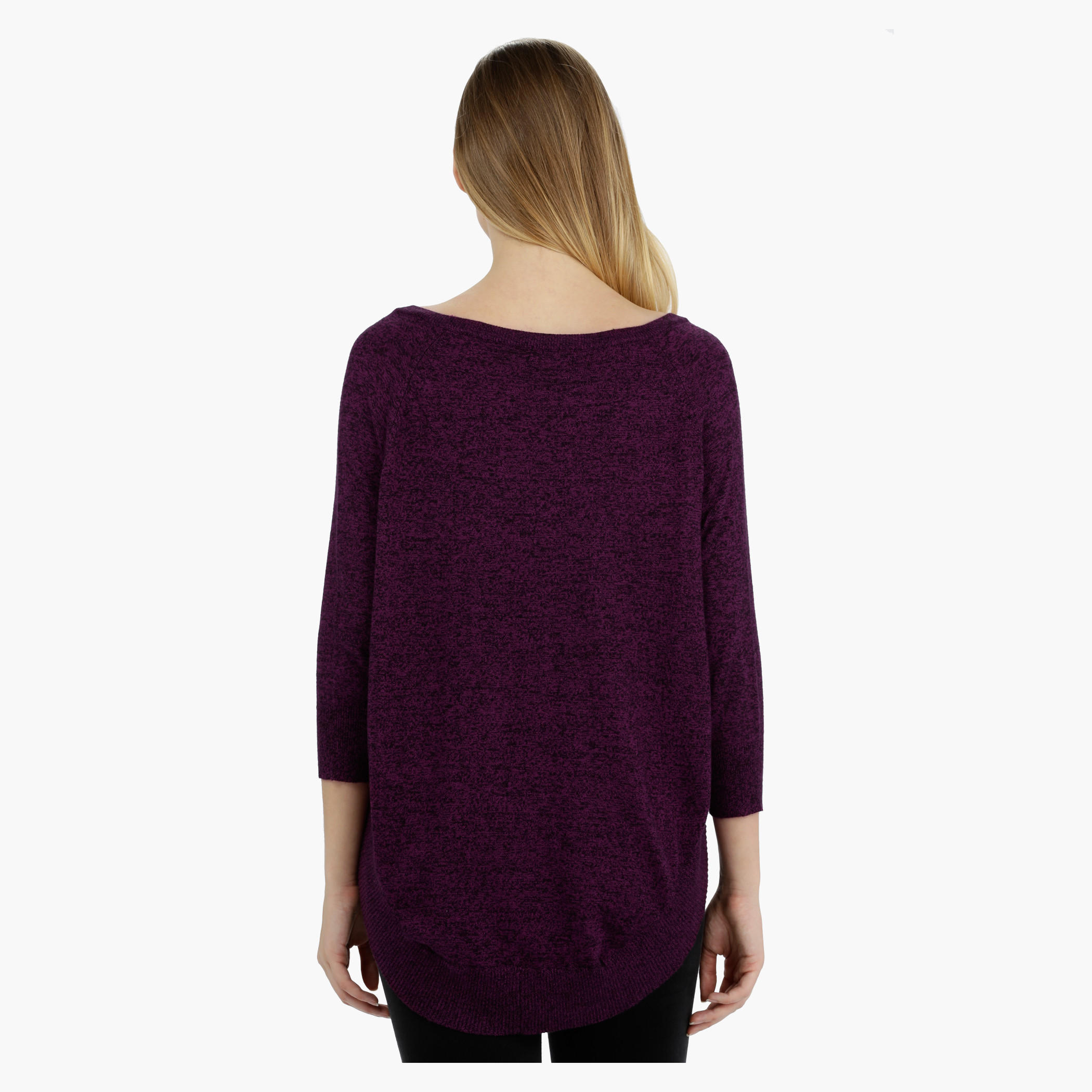 Knitted Round Neck Top with 3/4th Sleeves-women-clothing-tshirts-image-12