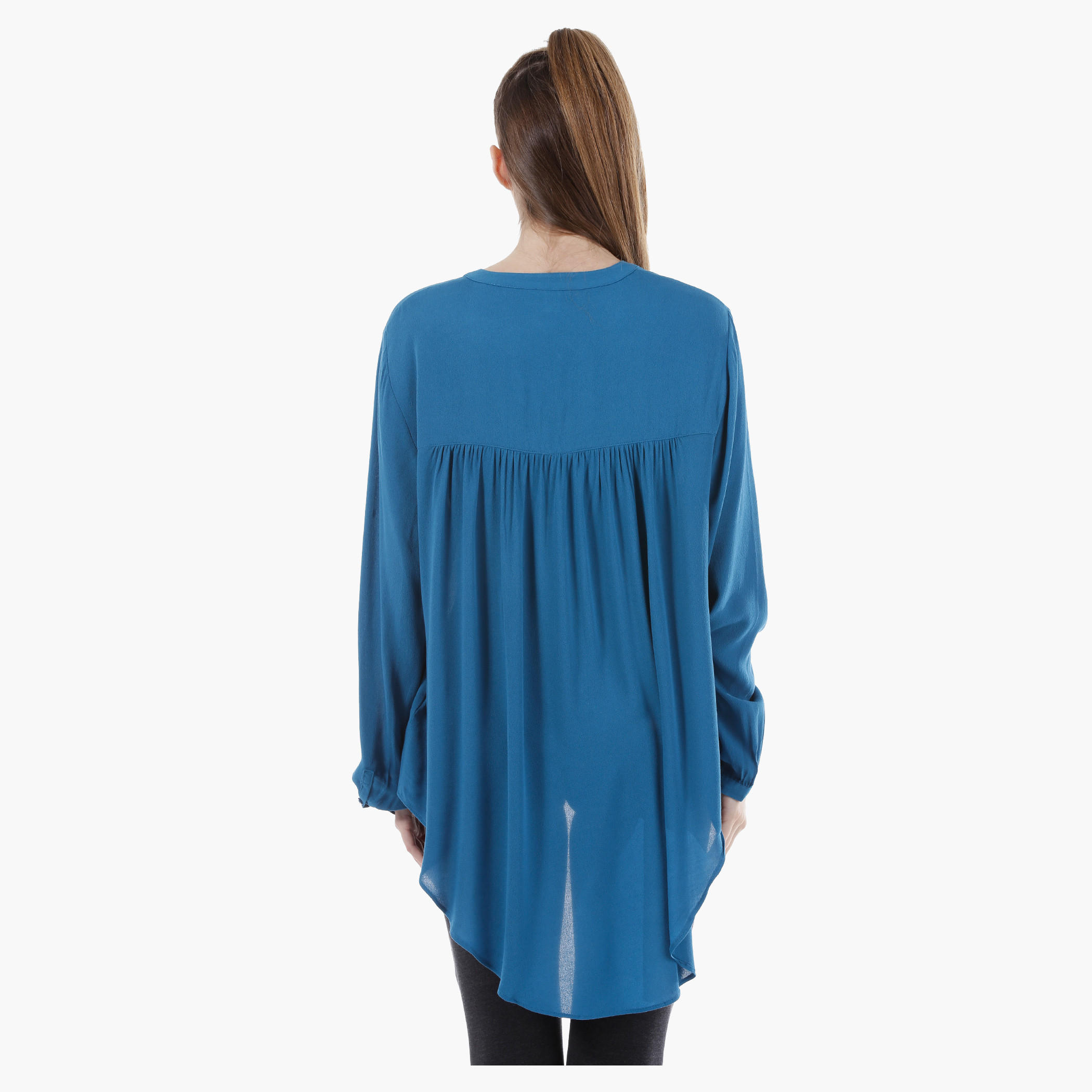 Long-Sleeved Blouse with Tie-Up Neck and Ruffled Cuffs in Regular Fit-women-clothing-shirtsandblouses-blouses-image-2