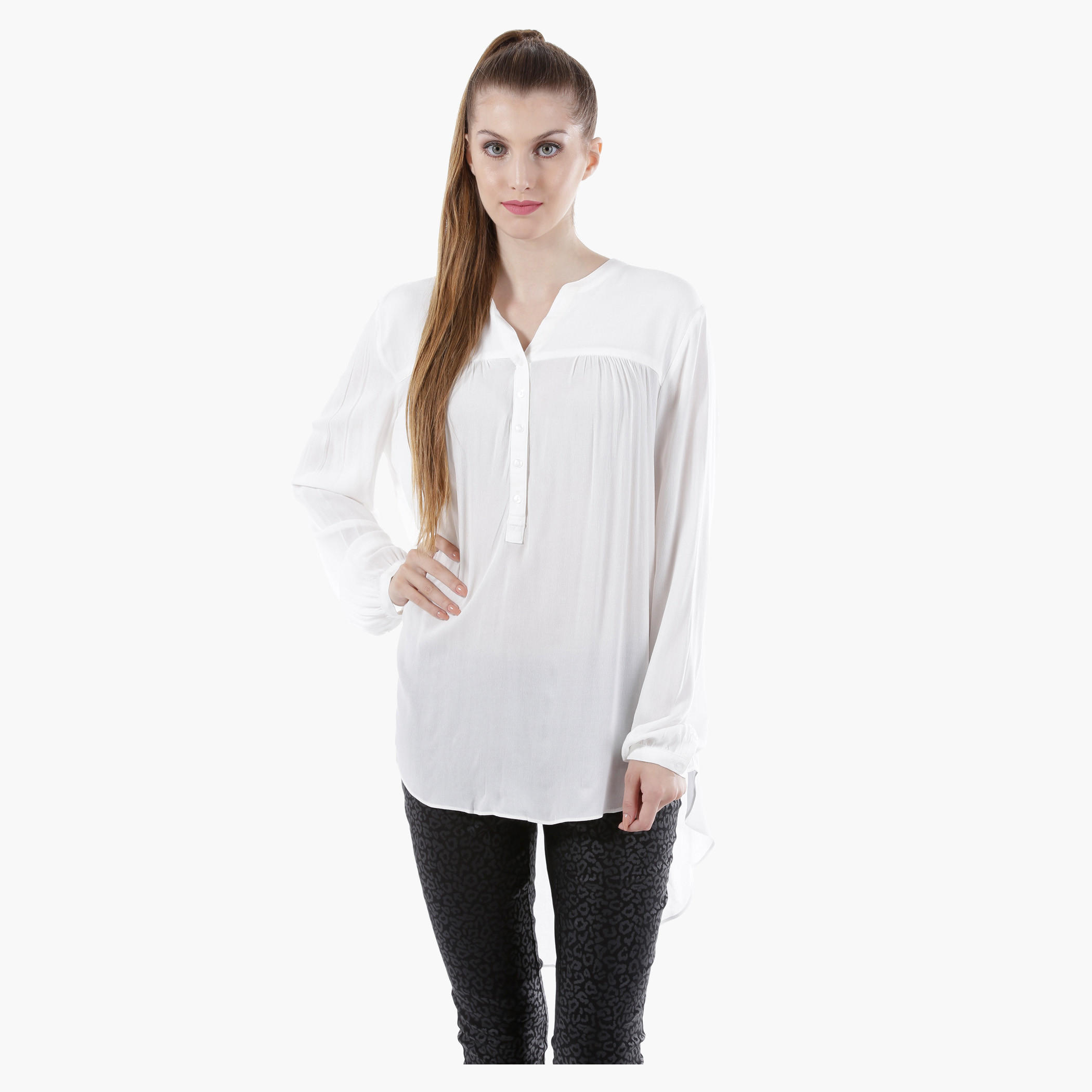 Basic Top with Long Sleeves in Regular Fit-women-clothing-shirtsandblouses-blouses-image-5