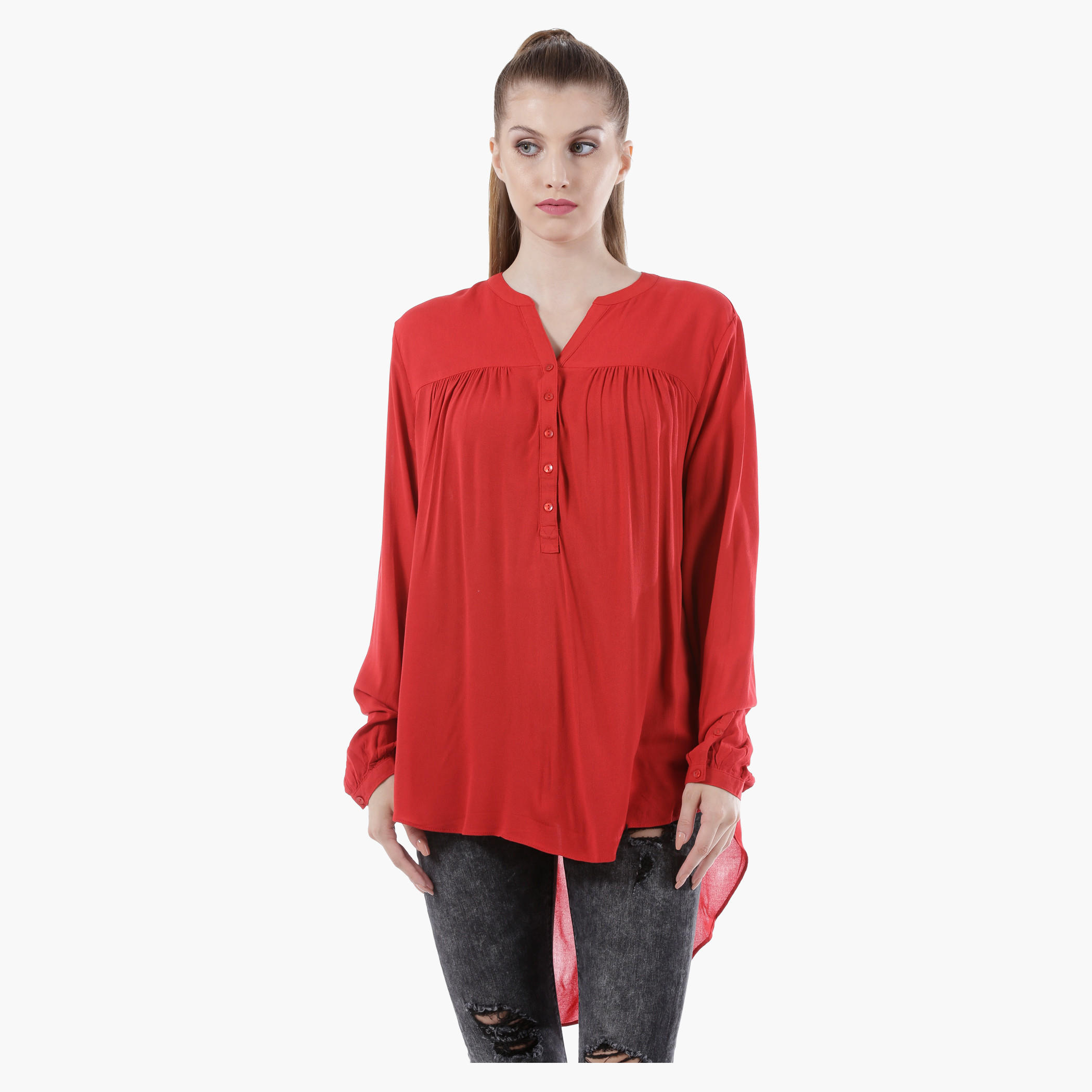 Basic Top with Long Sleeves in Regular Fit-women-clothing-shirtsandblouses-blouses-image-6