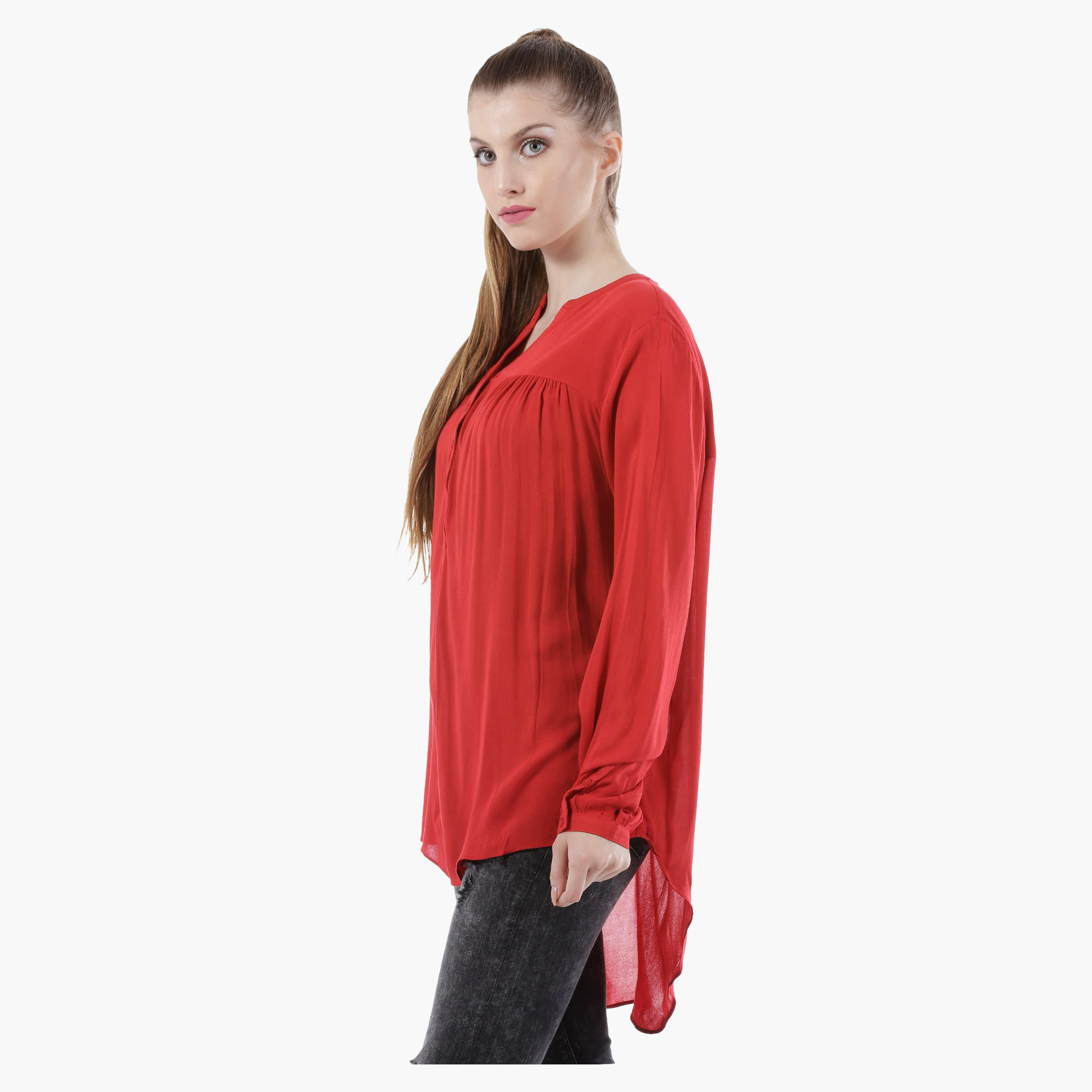 Basic Top with Long Sleeves in Regular Fit-women-clothing-shirtsandblouses-blouses-image-8